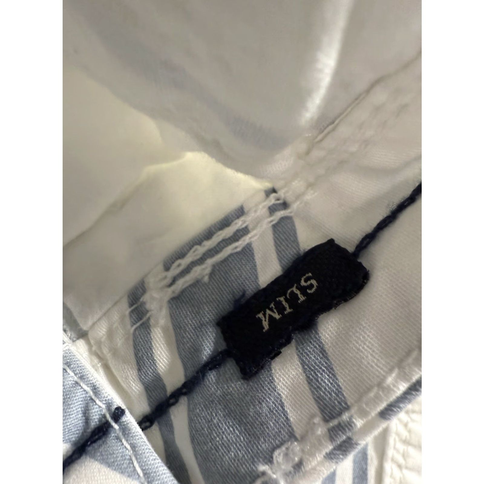American Eagle Outfitters American Eagle Mens Flex Shorts Slim Above the Knee Blue Stripe NWT Size 30 White / Blue Chino Cotton Blend Pockets Regular Mens Size US 30 / EU 46 - 7 Thumbnail