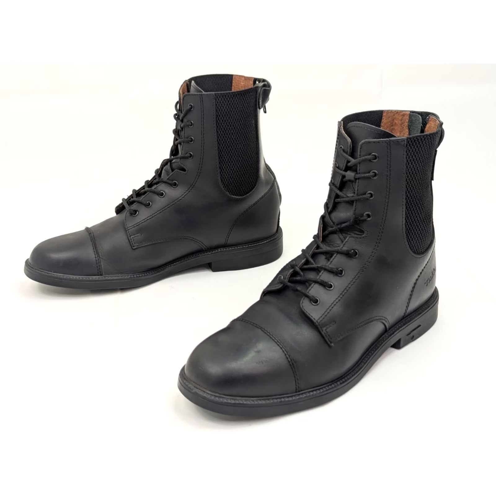 Vintage Tuffa Dartmoor Easy Boots Women 41 Black Nubuck Leather Lace Up Leather Outsole Cap Toe Ankle Riding Boot Mens Womens Size US 10 / IT 40 - 6 Thumbnail