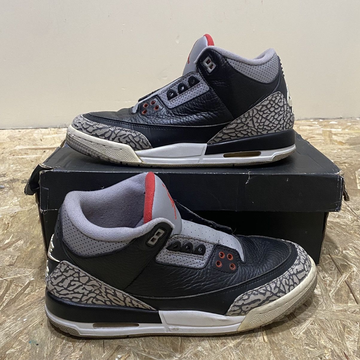 Jordan Brand × Nike Jordan 3 Black Cement Retro Size 7G Size US 7 / EU 40 - 1 Thumbnail