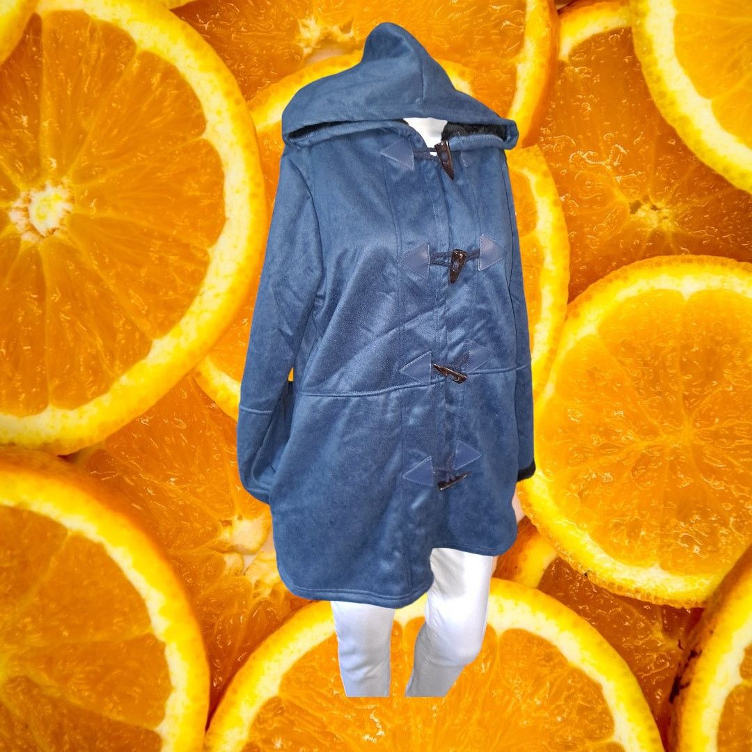 Other Fleece Lined Blue Hooded Lightweight Hook and Loop Coat Size M / US 6-8 / IT 42-44 - 1 Thumbnail