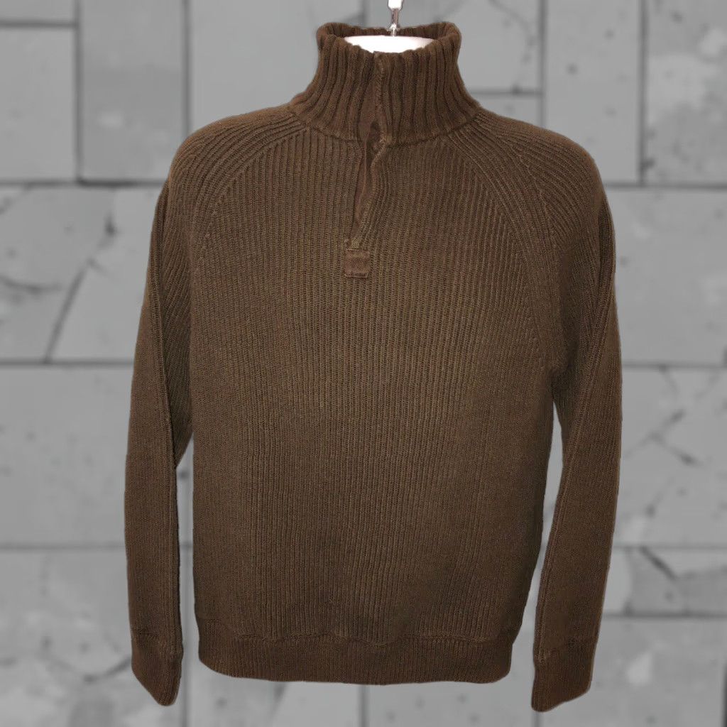Lucky Brand VINTAGE Lucky Brand Men's Sweater 1/4 Button Up Long Sleeve Cotton Size XL Brown Size US XL / EU 56 / 4 - 1 Thumbnail