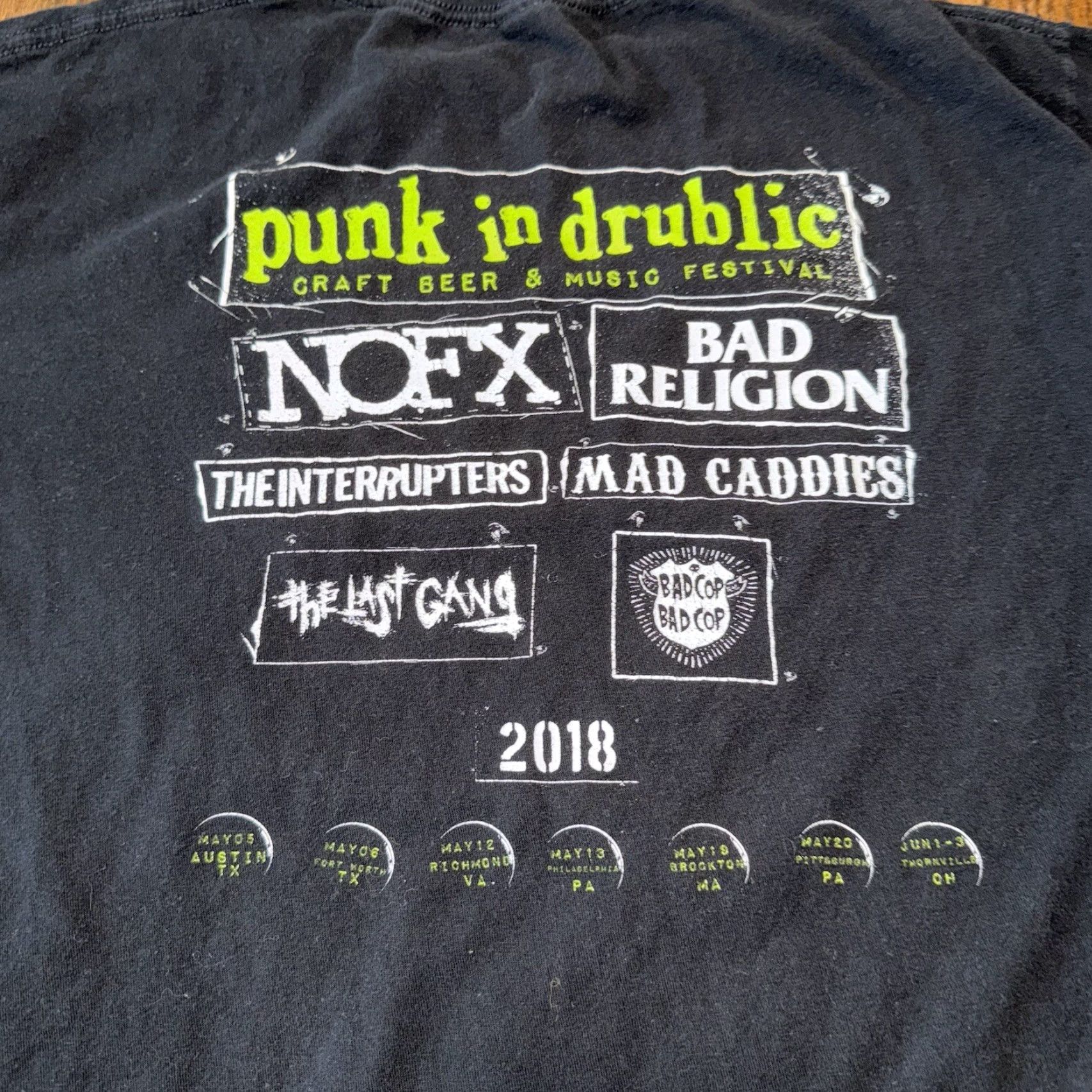 Tultex Punk In Drublic Craft Beer & Music Festival Black T Shirt 2018 XL Punk Rock Fest Shirt Mens Regular Black Cotton Tultex Double-Sided Vintage No Size US M / EU 48-50 / 2 - 5 Thumbnail