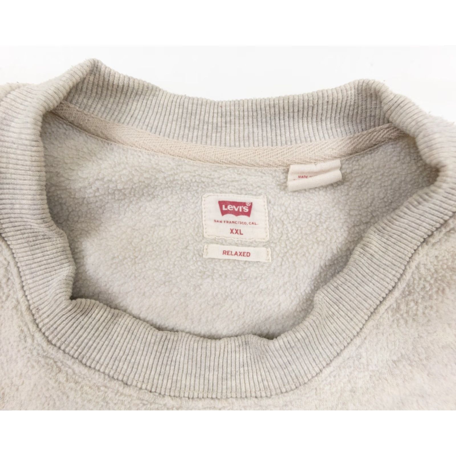 Levi's Levi's Adult Sweatshirt 2XL Relaxed Beige Fleece Polyester Crewneck Pullover Sweatshirt Size US XXL / EU 58 / 5 - 5 Thumbnail