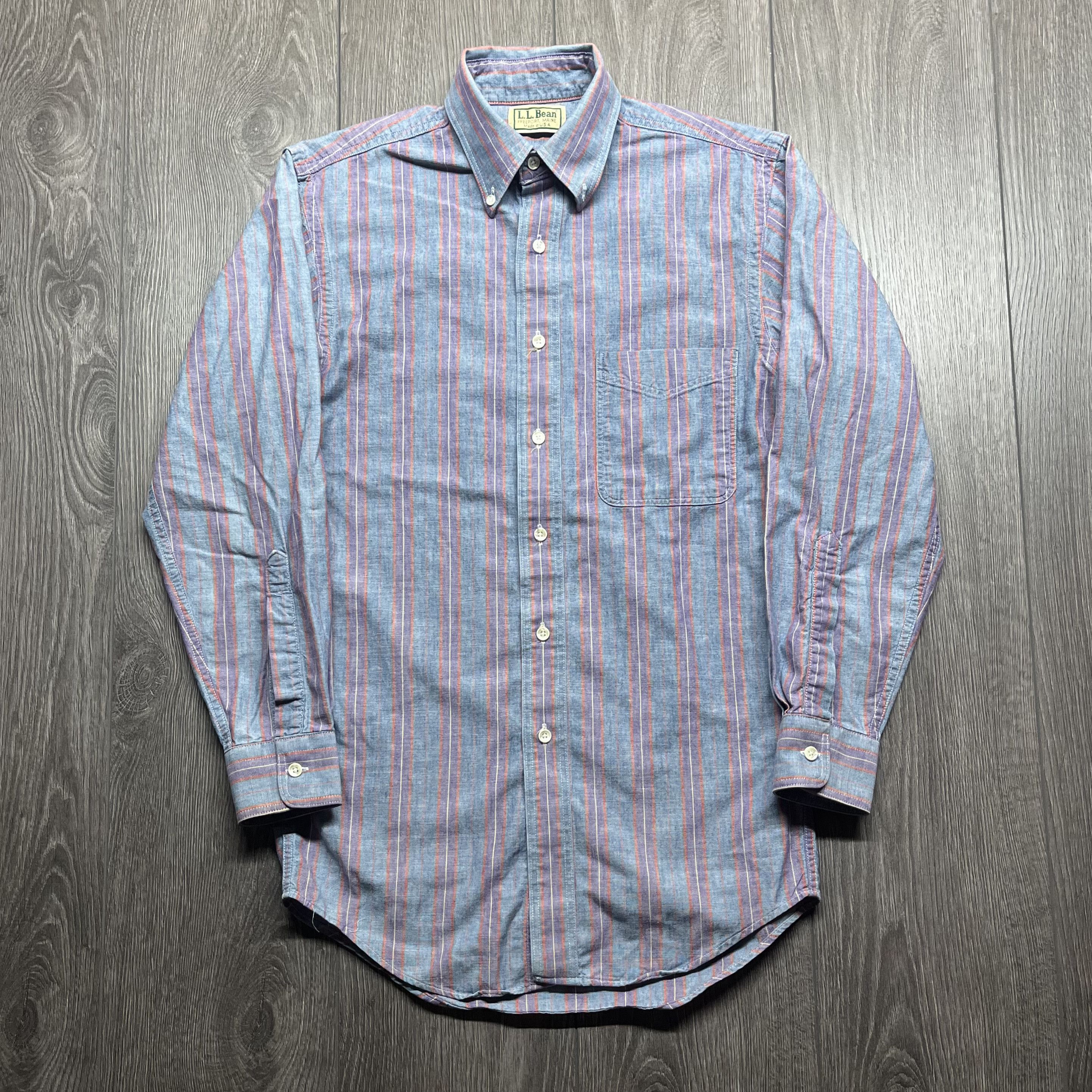 L.L. Bean × Vintage Vintage LL Bean 1990s Striped Button Down Shirt X Small Size US XS / EU 42 / 0 - 2 Thumbnail