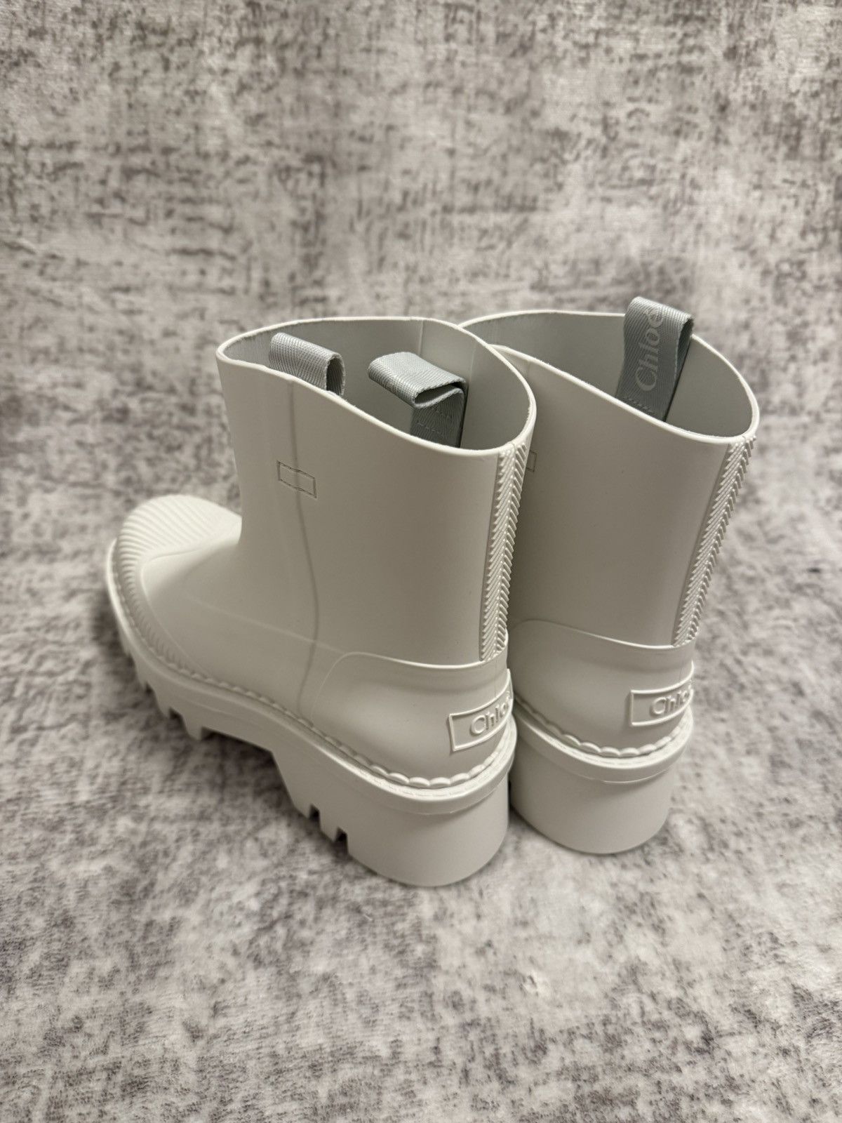 Chloe Chloé Rubber Boots With Tank Sole — White, Size 39 Size US 9 / IT 39 - 2 Thumbnail