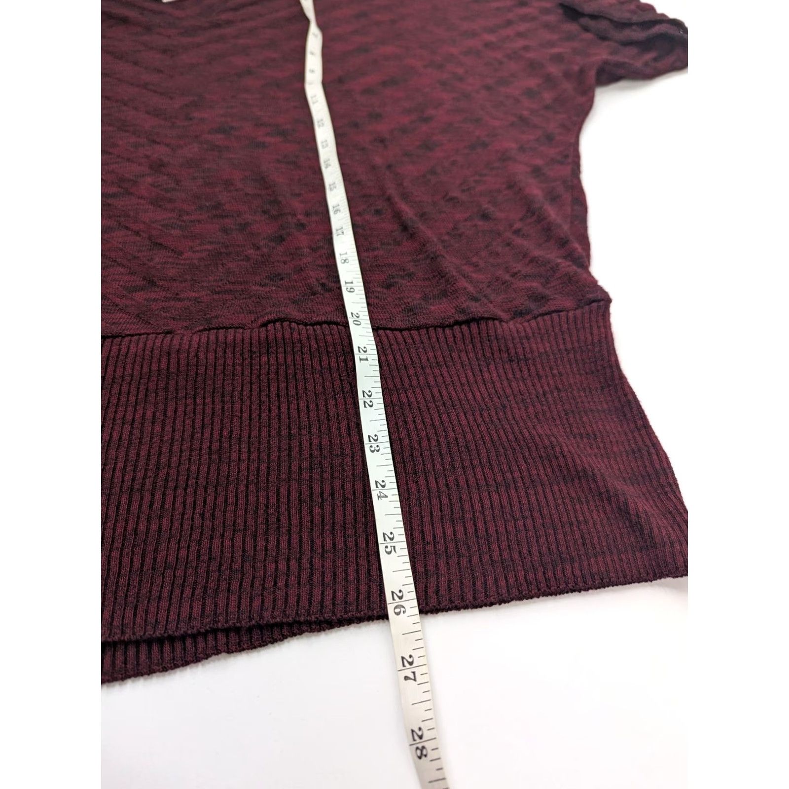Vintage Brittany Black Top Dolman Sleeve V-Neck 3X Acrylic Knit Dark Maroon Pullover Casual Womens Plus Size Size XXL / US 16-18 / IT 52-54 - 3 Thumbnail