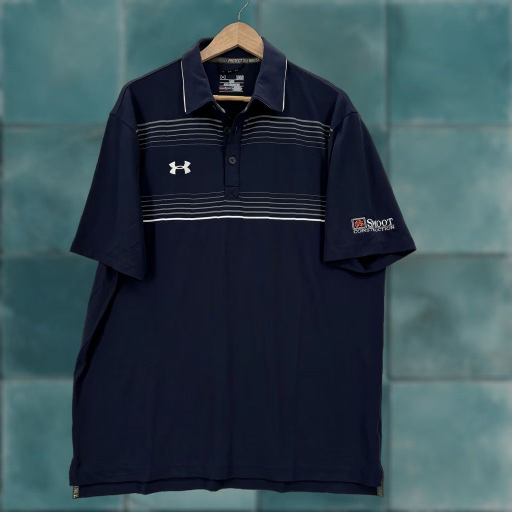 Under Armour Under Armour Polo Shirt Mens L Blue HeatGear Golf Smoot Logo Performance Size US L / EU 52-54 / 3 - 1 Thumbnail