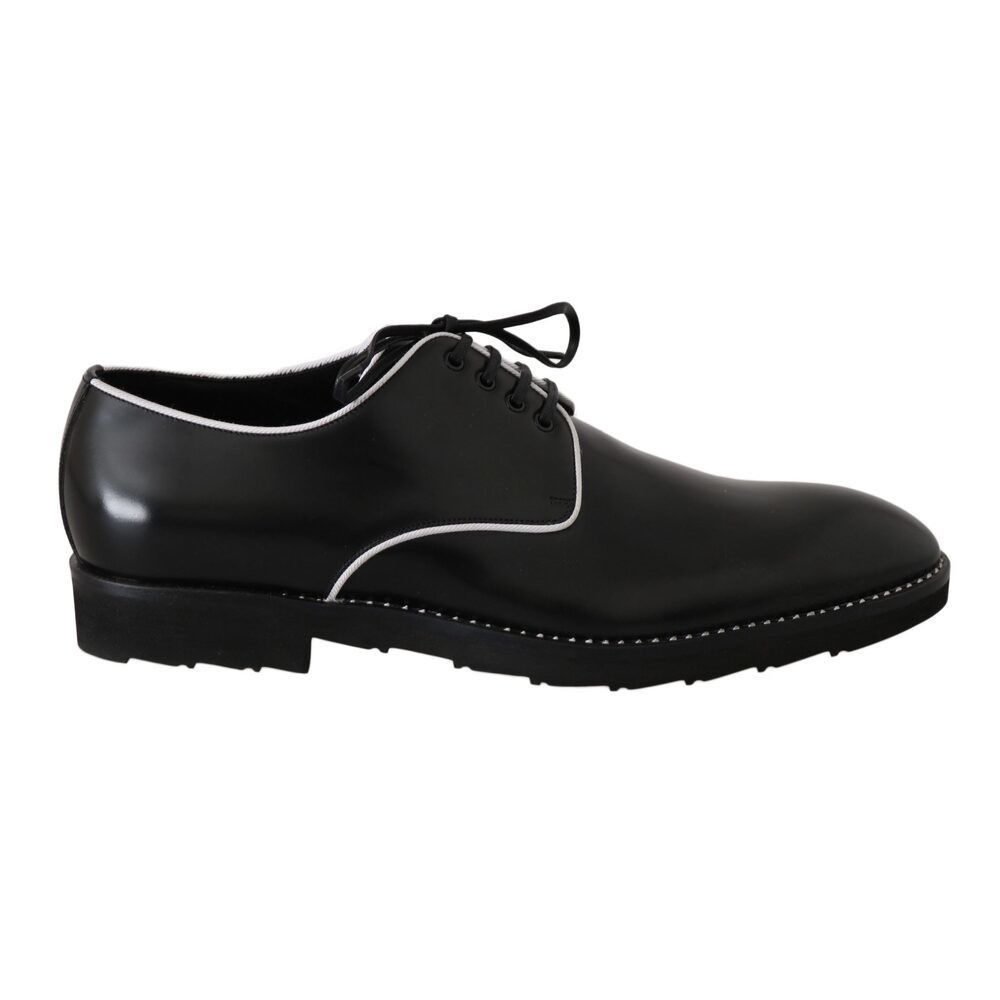 Dolce & Gabbana Dolce & Gabbana Elegant Black Leather Derby Dress Shoes Size US 6 / EU 39 - 1 Thumbnail