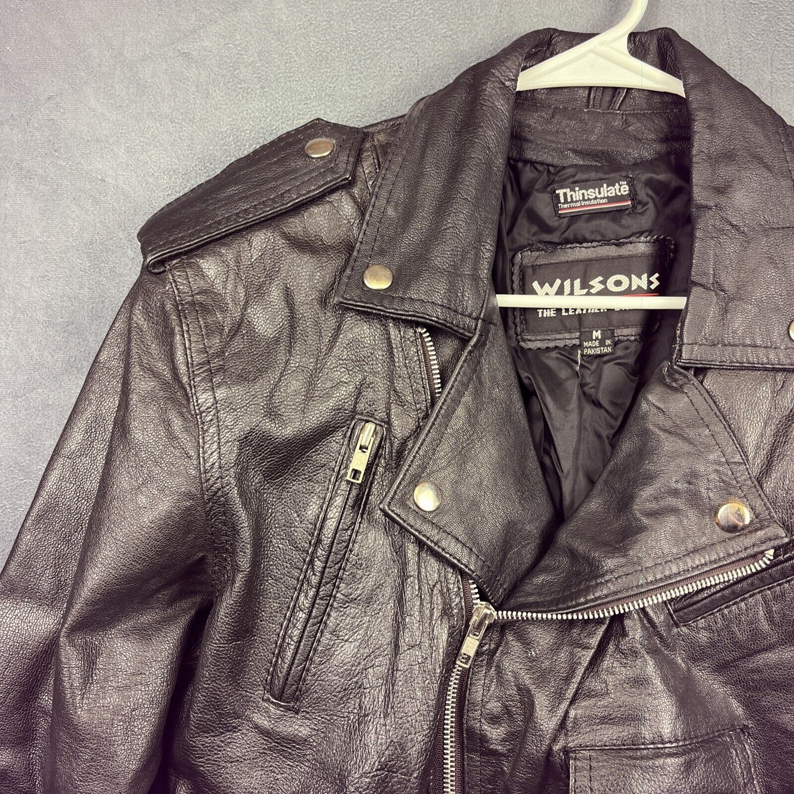 Wilsons Leather Vintage Wilsons Leather Moto Biker Cropped Jacket Medium Size M / US 6-8 / IT 42-44 - 10 Thumbnail