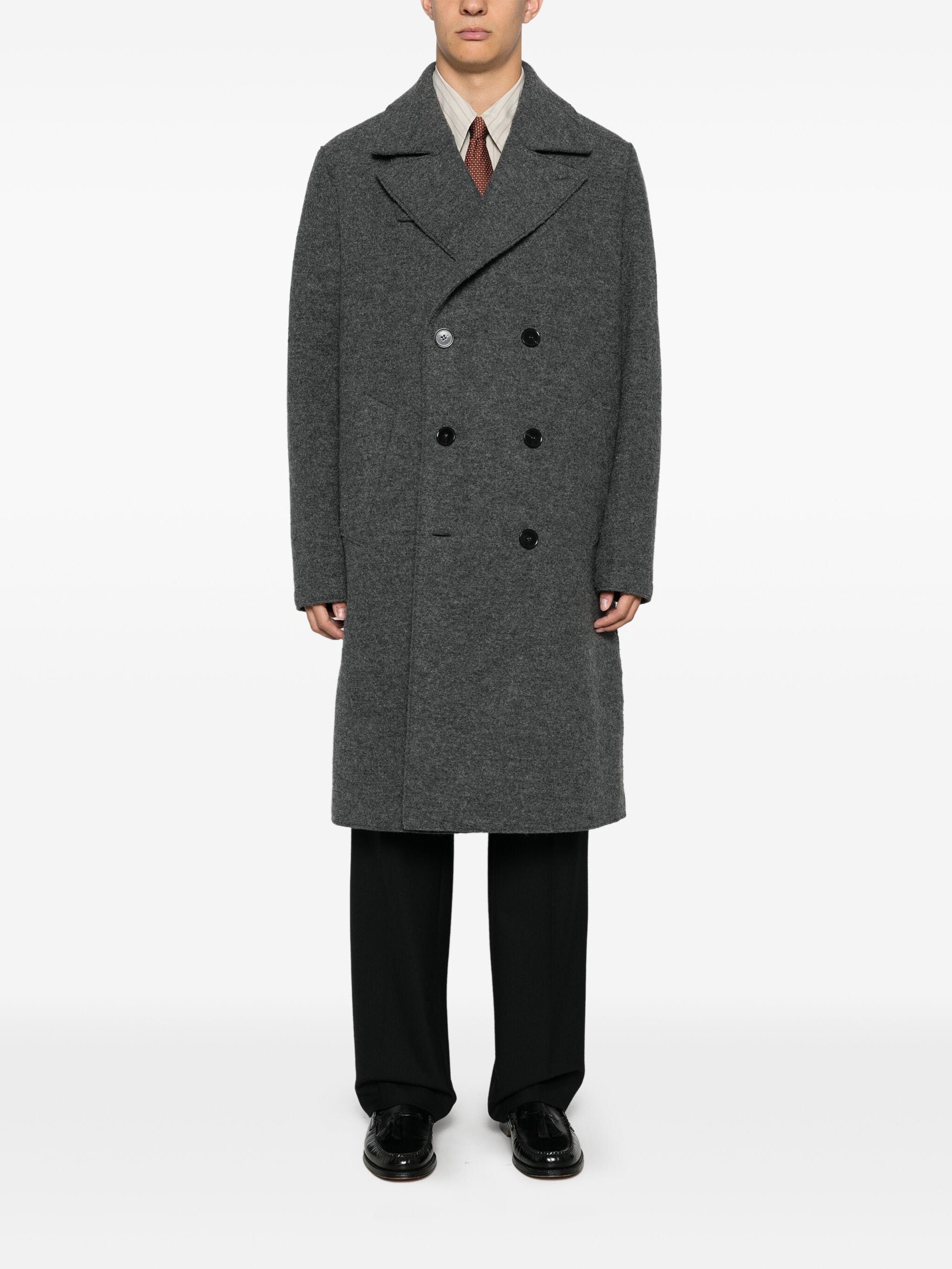 Harris Wharf London o1s22i1n1024 Double-Breasted Boiled Wool Coat in Grey Size US M / EU 48-50 / 2 - 2 Thumbnail
