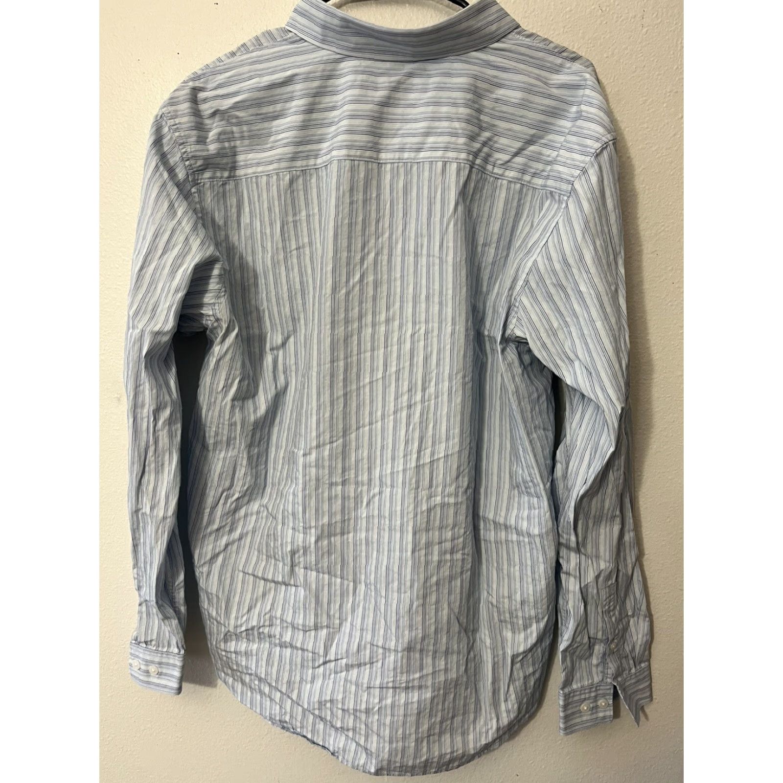Calvin Klein CALVIN KLEIN Striped Dress Shirt Long Sleeve XL Regular Fit White Blue Mens Size US XL / EU 56 / 4 - 2 Thumbnail
