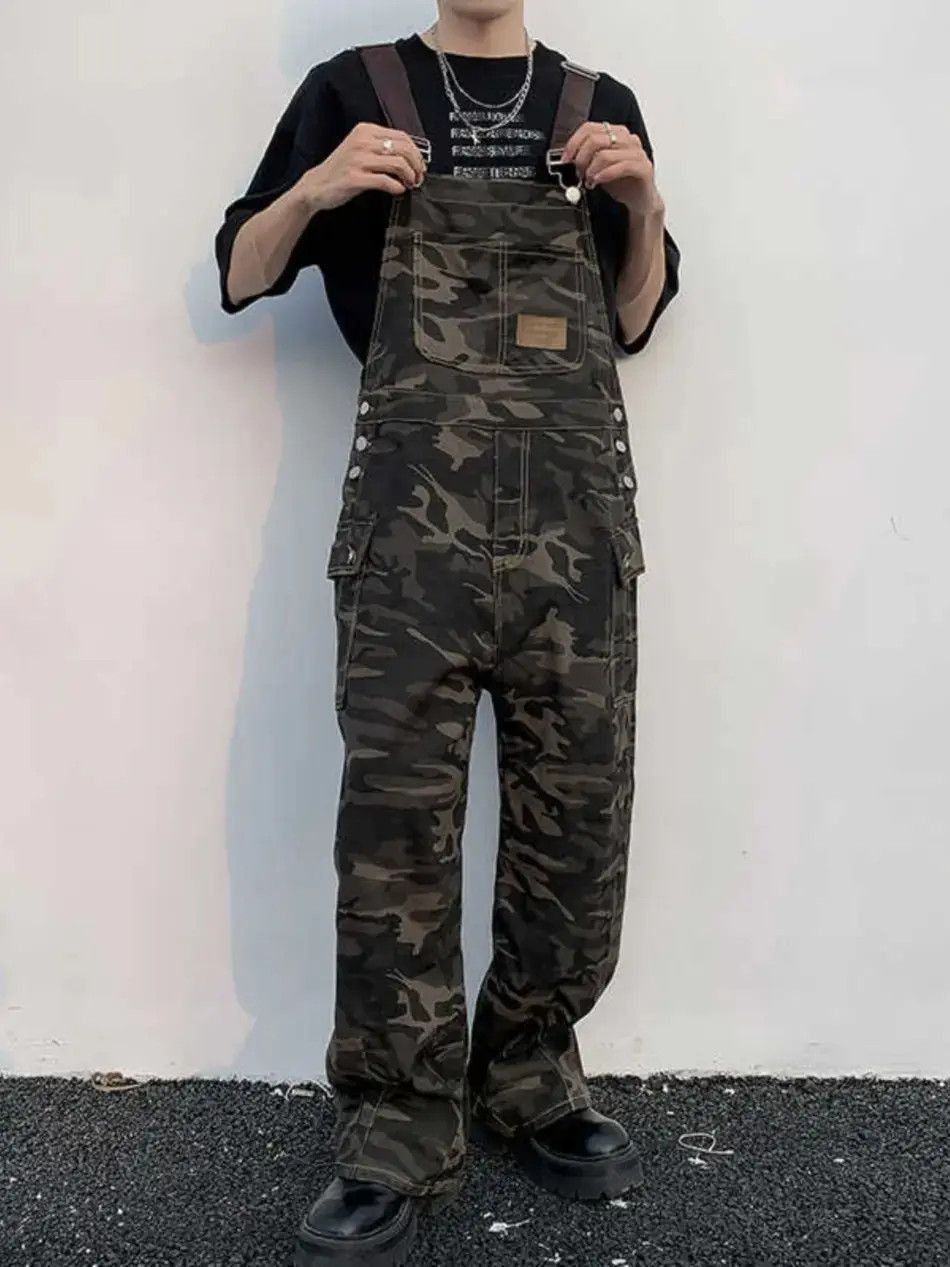 Japanese Brand Retro Loose Straight Camo Back Strap Jeans Size US 32 / EU 48 - 5 Thumbnail