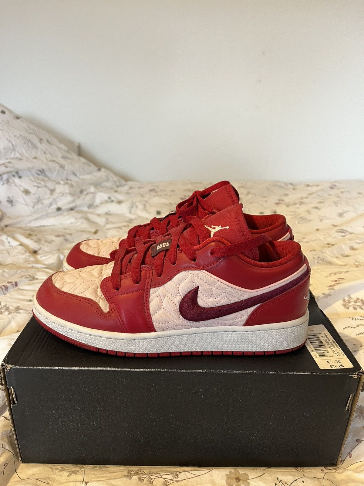 Nike Jordan 1 low red quilt🎯 Size US 7.5 / IT 37.5 - 2 Thumbnail