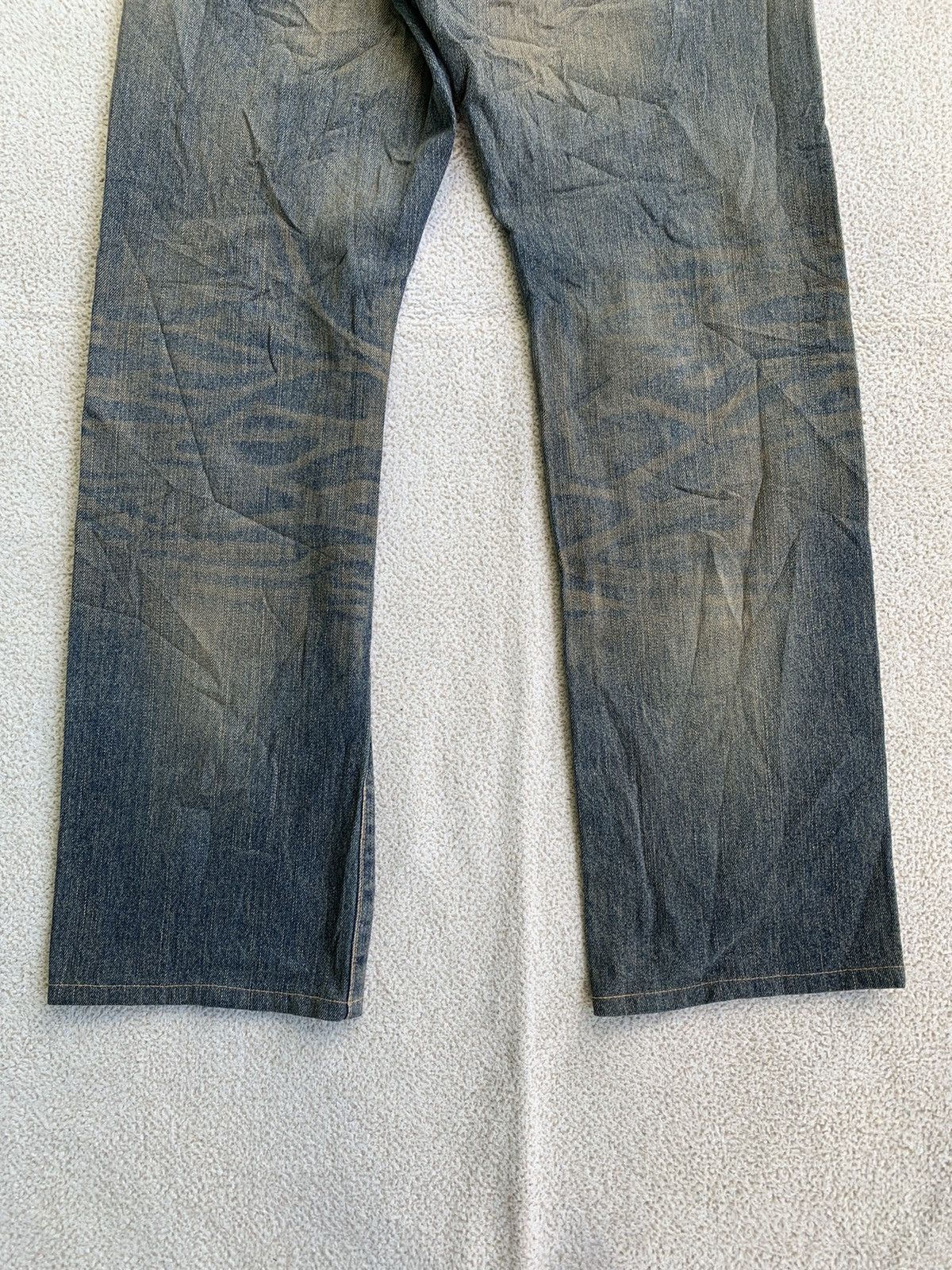 If Six Was Nine × Japanese Brand × Le Grande Bleu (L.G.B.) Vintage Edwin XV Loose Yellow Mud Washed Distressed Jeans Size US 31 - 5 Thumbnail