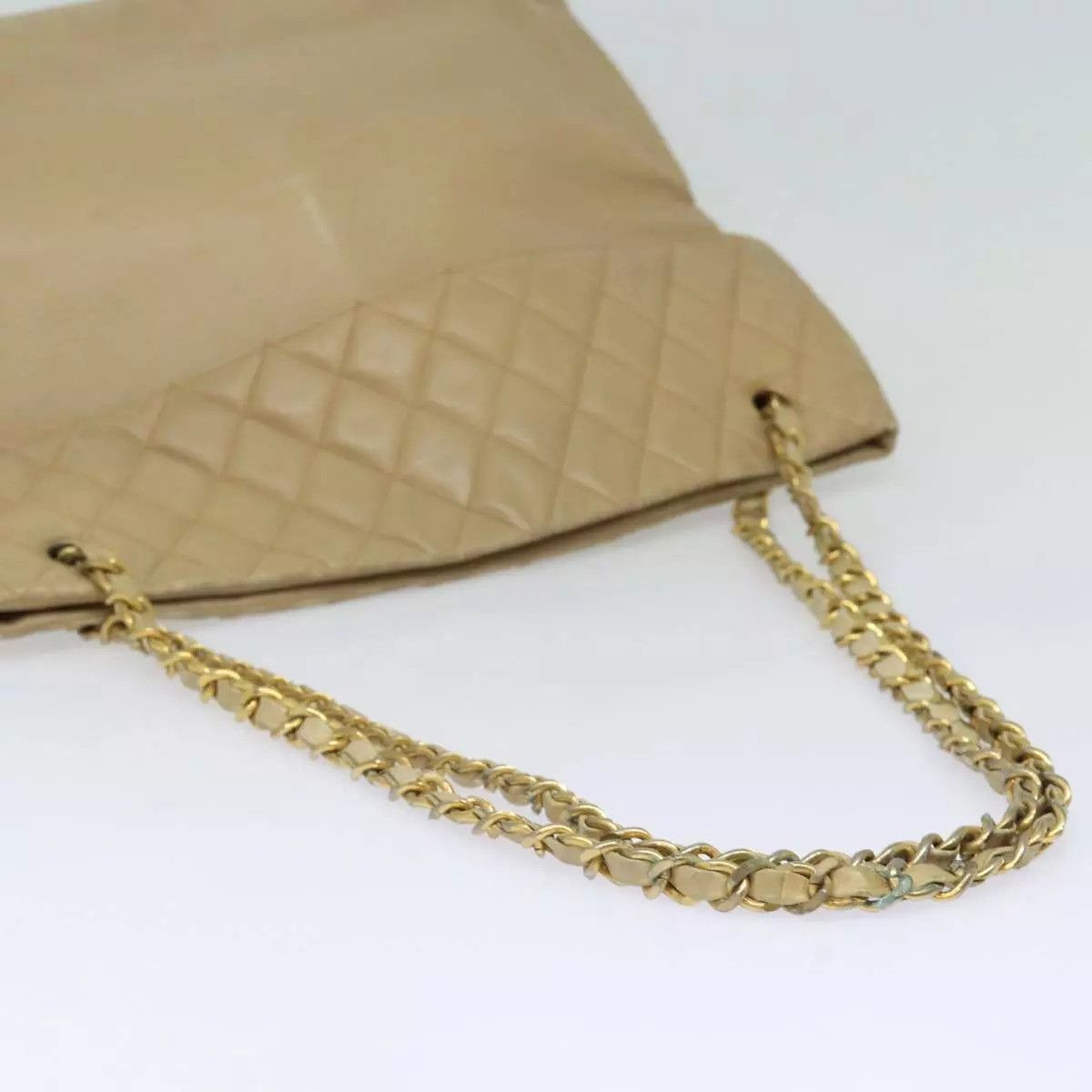 Chanel CHANEL Matelasse Chain Tote Bag Leather Beige Size ONE SIZE - 12 Thumbnail