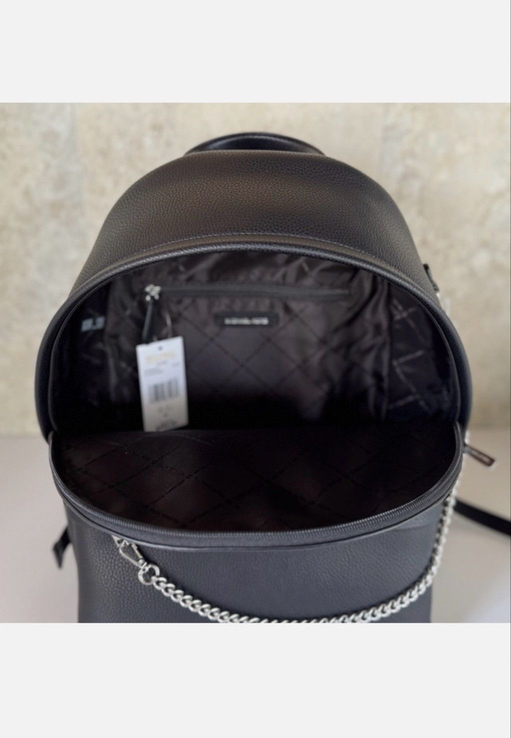 Michael Kors Michael Kors Slater Large Chain Leather Backpack Size ONE SIZE - 6 Thumbnail
