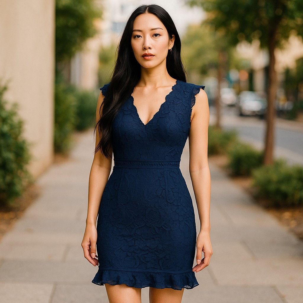 Cooper St. Womens Dress Size 4 Navy Blue Lace Sheath NEW