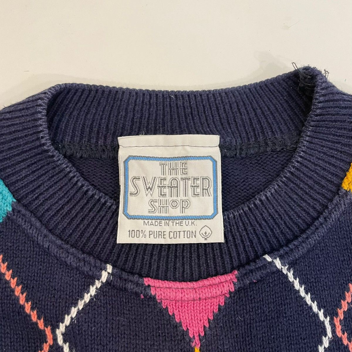 Vintage Vintage The Sweater Shop Argyle Sweater Jumper Retro 90s Size US L / EU 52-54 / 3 - 5 Thumbnail
