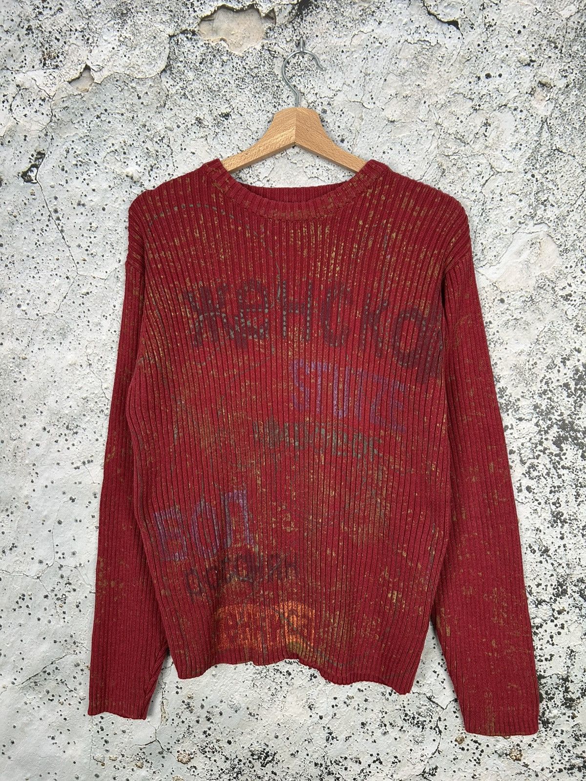 Vintage Avant Garde Japan Style Sweater Blend Stripe Knit Size US L / EU 52-54 / 3 - 1 Thumbnail