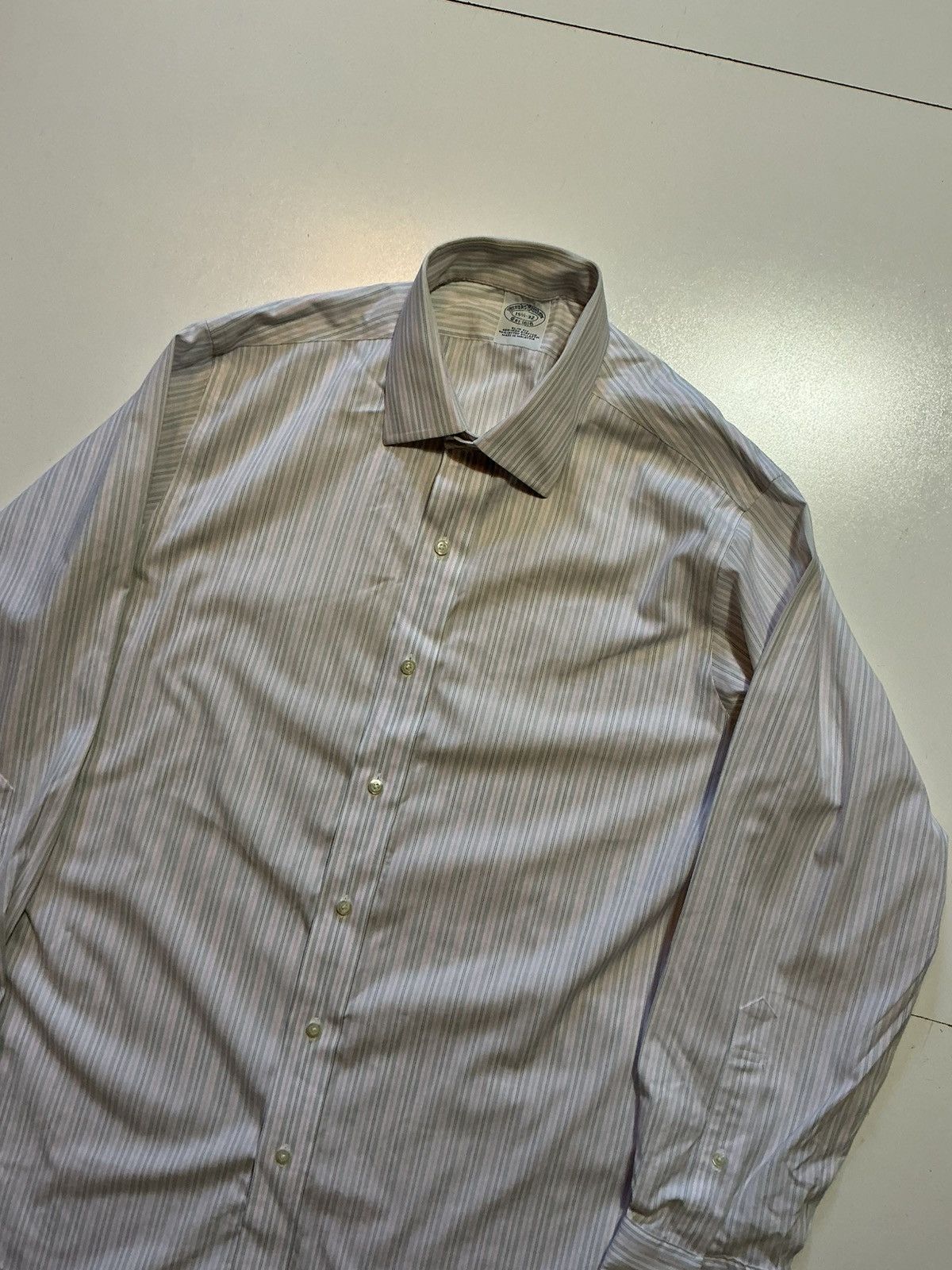 Brooks Brothers Brooks Brothers Slim Fit Striped L/S Button Dress Shirt Size US S / EU 44-46 / 1 - 3 Thumbnail
