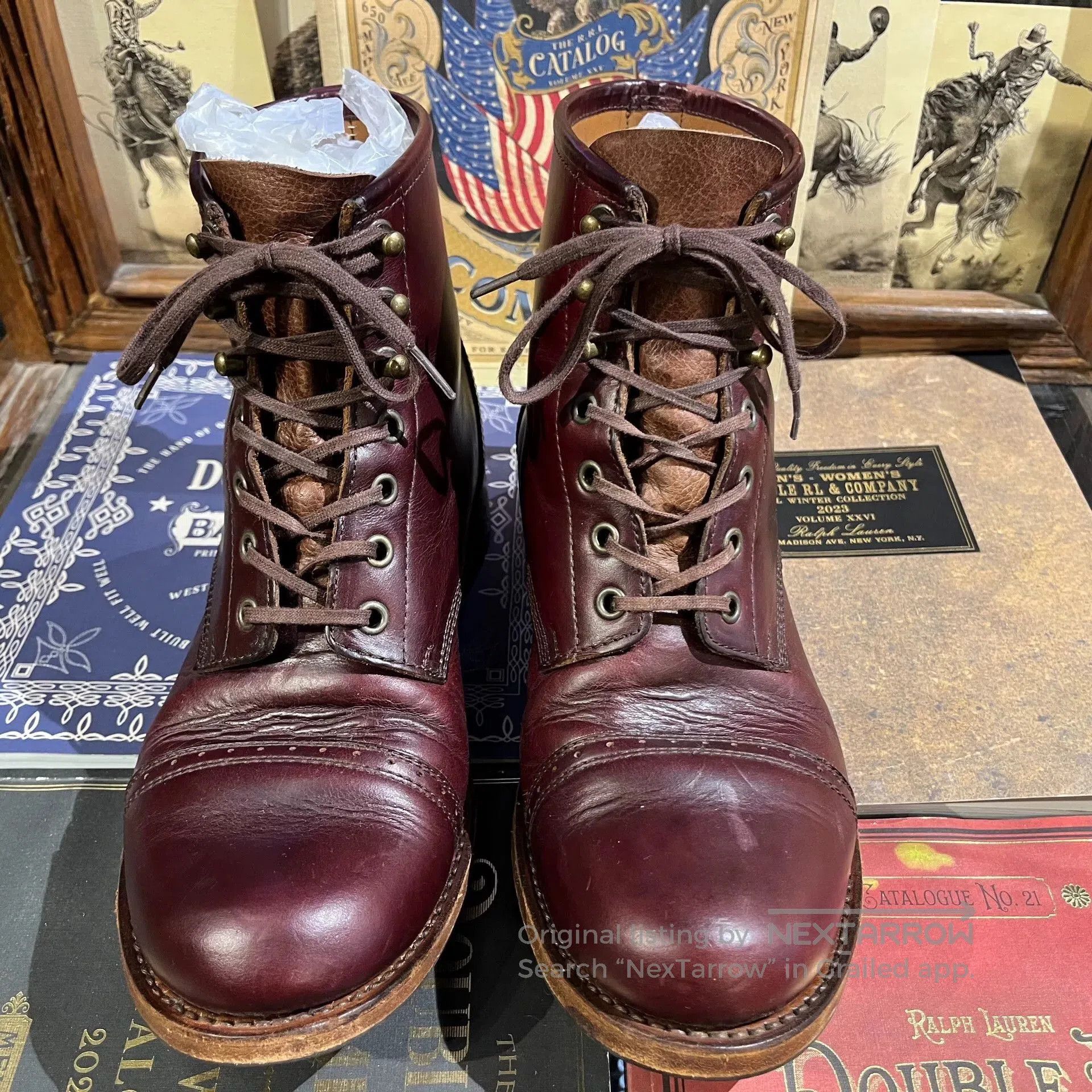 JULIEN DAVID cherry red combat boots by julian. Size US 9.5 / EU 42-43 - 2 Thumbnail