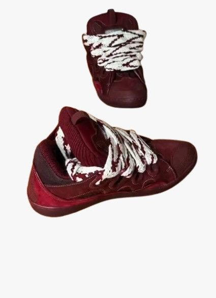 Lanvin o1w1db11024 Curb Low-Top Sneakers in Burgundy & White Size US 13 / EU 46 - 3 Thumbnail