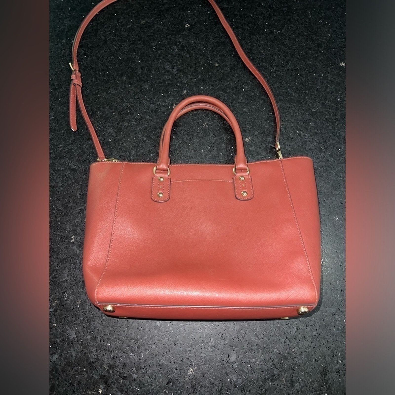 Michael Kors MICHAEL KORS Selma BROWN WINE RED Studded Saffiano Bag Size ONE SIZE - 4 Thumbnail