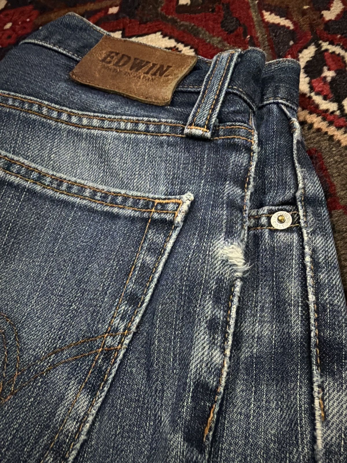 Edwin Vintage Edwin Repaired Distressed E604R Denim Size US 32 / EU 48 - 8 Thumbnail