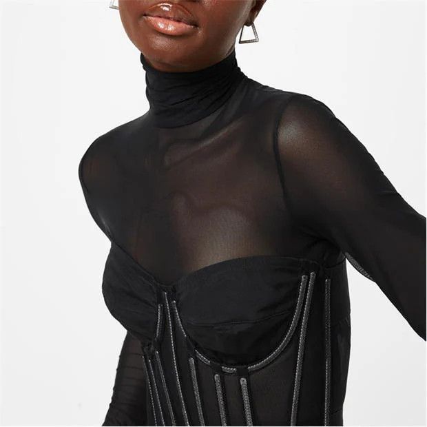 Dolce & Gabbana o1g2r1mq1024 Re Edition Kim Tulle Jumpsuit in Nero Size M / US 6-8 / IT 42-44 - 3 Thumbnail