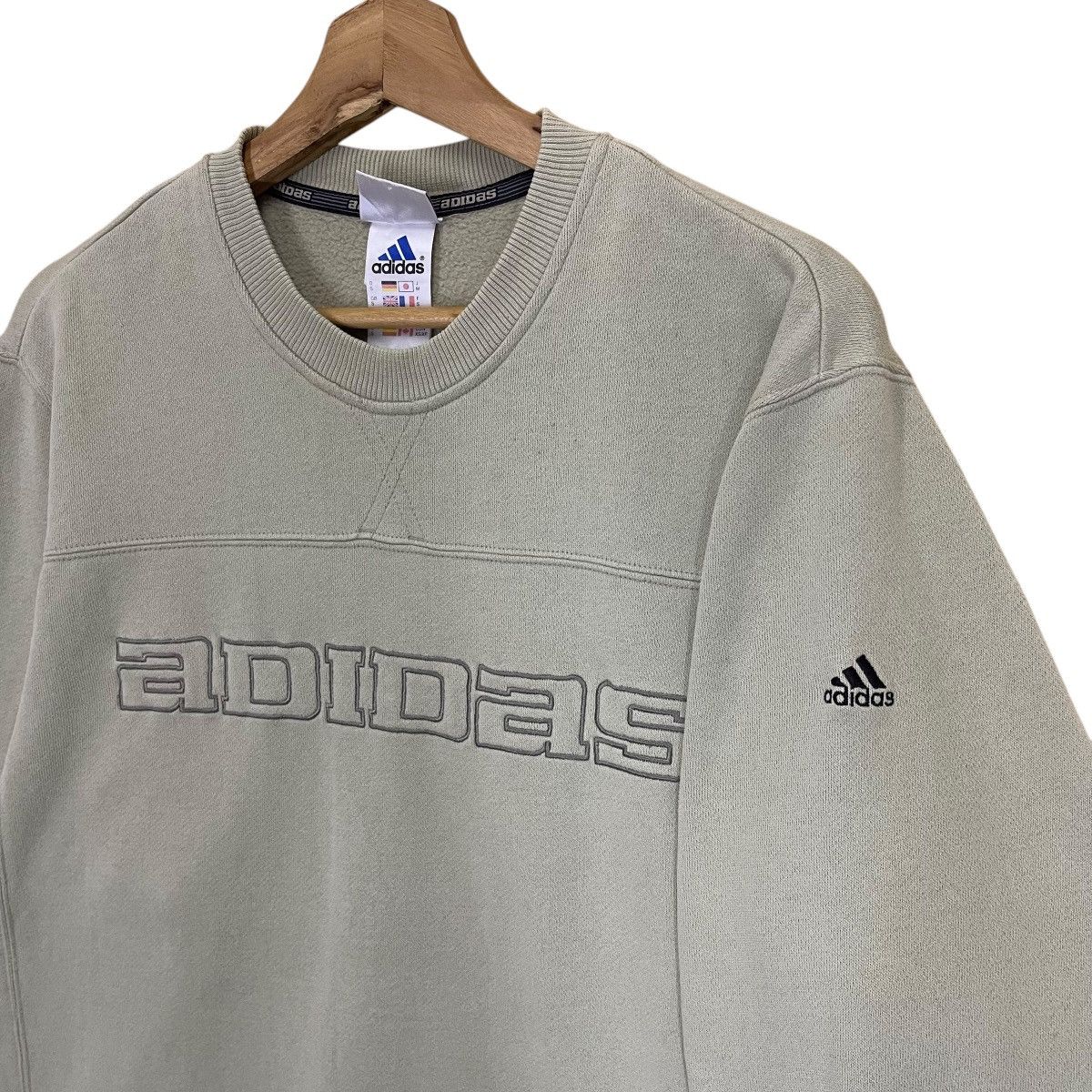 Adidas × Vintage 90s Adidas Big Logo Embroidery Pullover Crewneck Sweatshirt Size US L / EU 52-54 / 3 - 6 Thumbnail