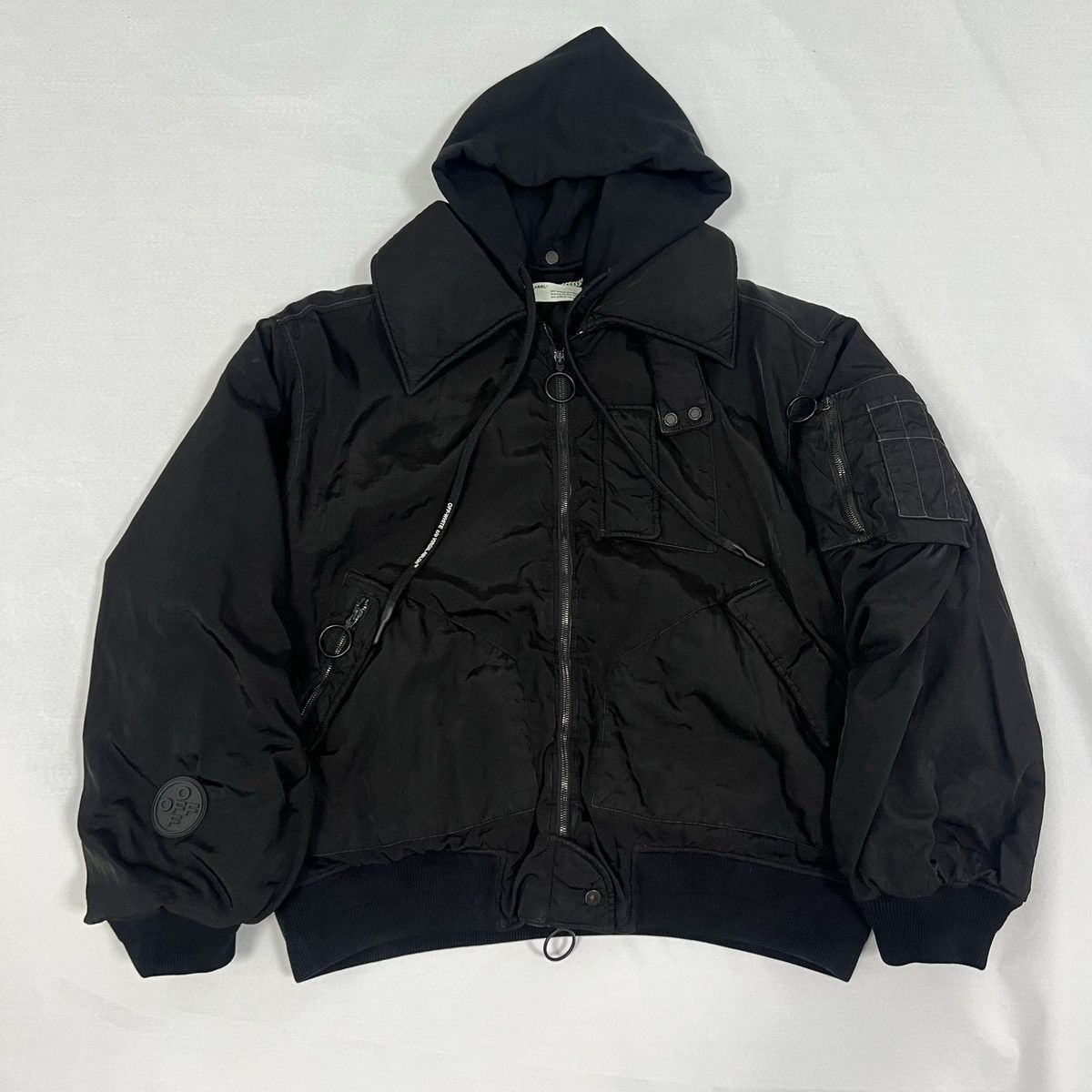 Off-White OFF-WHITE GLITTER ARROW LOGO BOMBER JACKET Size US M / EU 48-50 / 2 - 1 Thumbnail