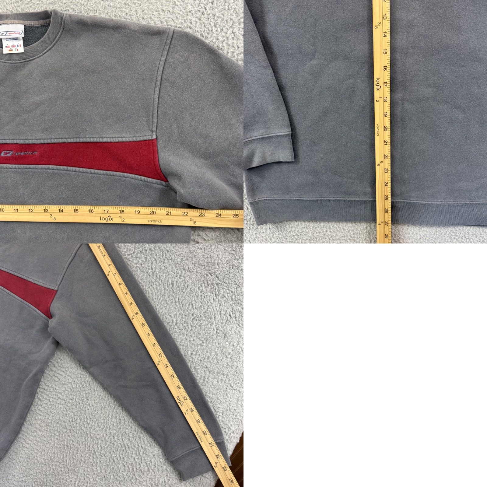 Reebok VINTAGE Reebok Sweatshirt Mens Medium Gray Logo Pullover Hooded Pockets Crew Neck 90s Retro Sports Size US M / EU 48-50 / 2 - 8 Thumbnail