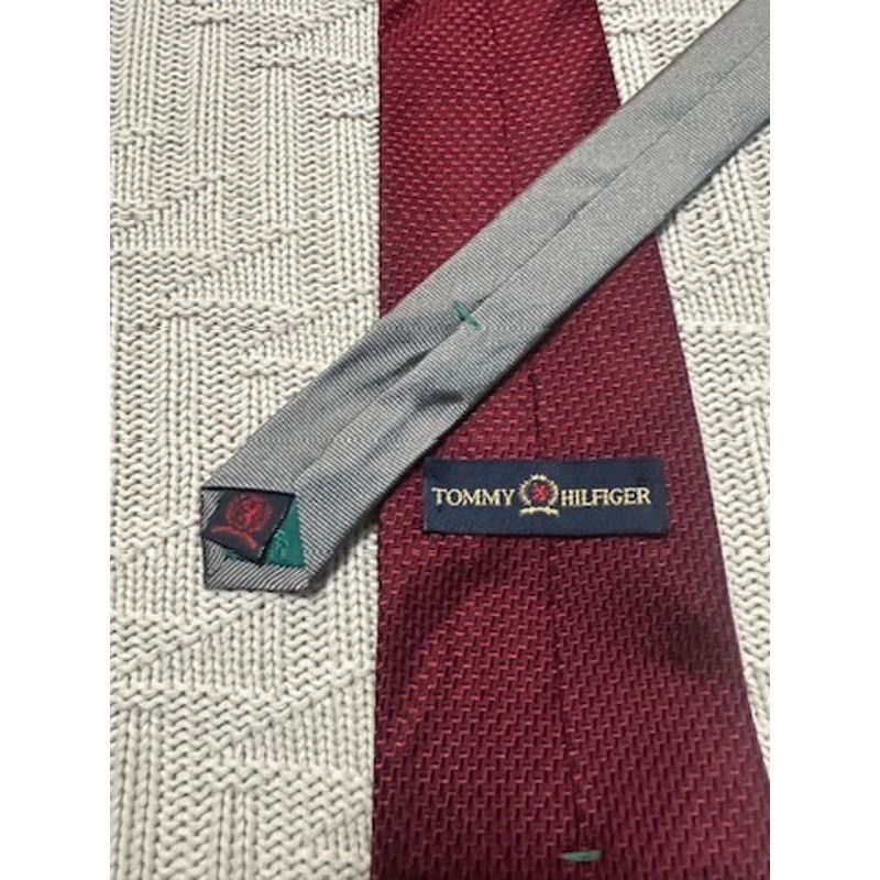 Tommy Hilfiger Tommy Hilfiger red textured silk tie Size ONE SIZE - 2 Thumbnail