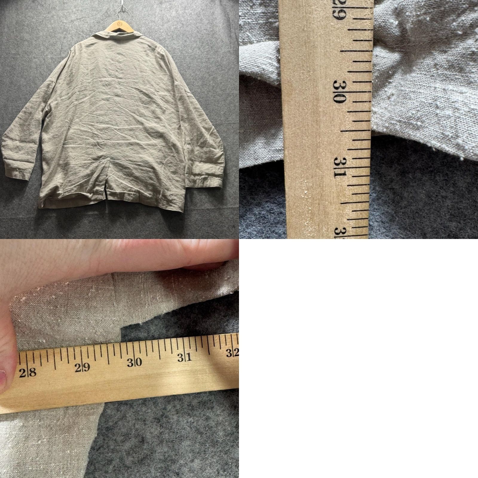 Vintage KristenseN DU NORD Blazer Womens 3 Beige Linen Silk Oversized Jacket Italy Size XS / US 0-2 / IT 36-38 - 9 Thumbnail