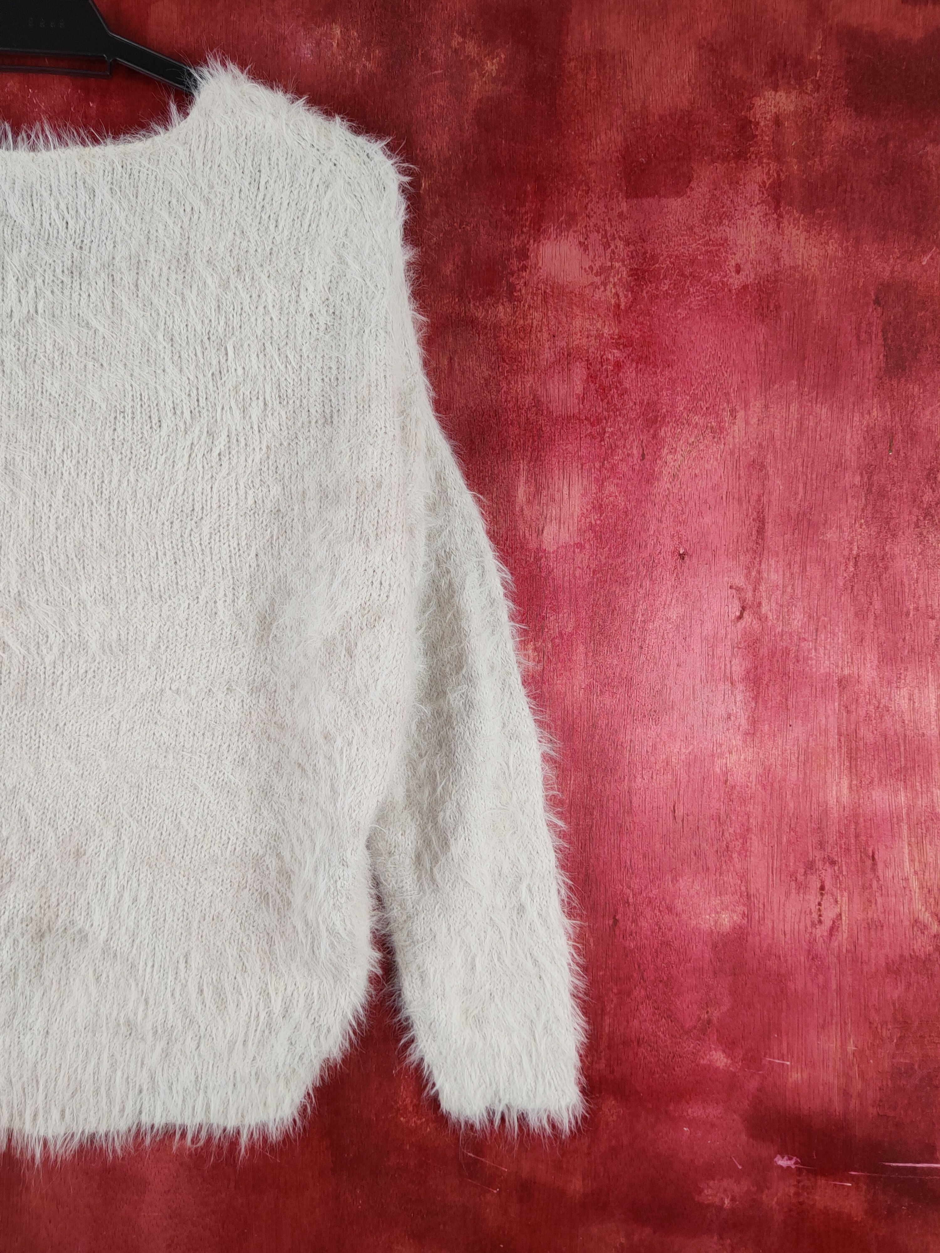 Homespun Knitwear Archives Light Gray Shag Shaggy Fur Mohair Knitwear #S2177 Size M / US 6-8 / IT 42-44 - 9 Thumbnail