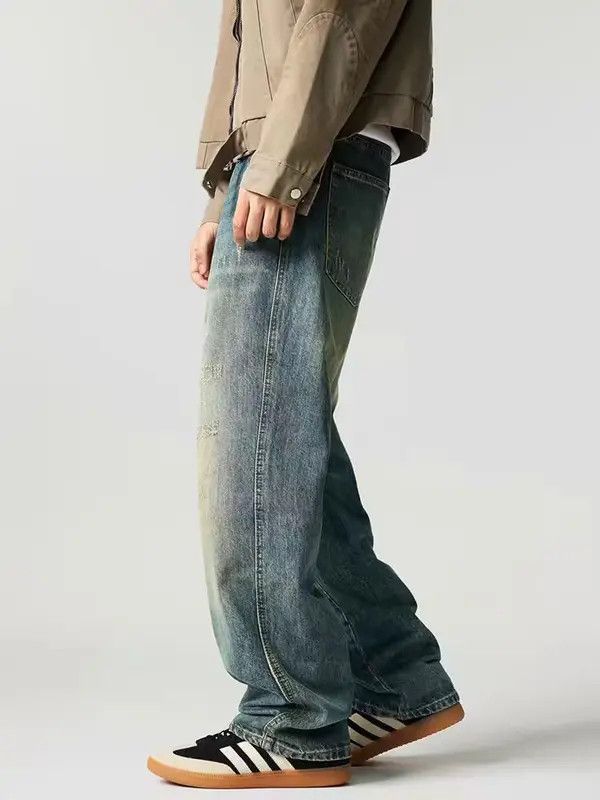 VIBE Vintage Street Hip Hop Washed Faded Casual Jeans Size US 32 / EU 48 - 4 Thumbnail