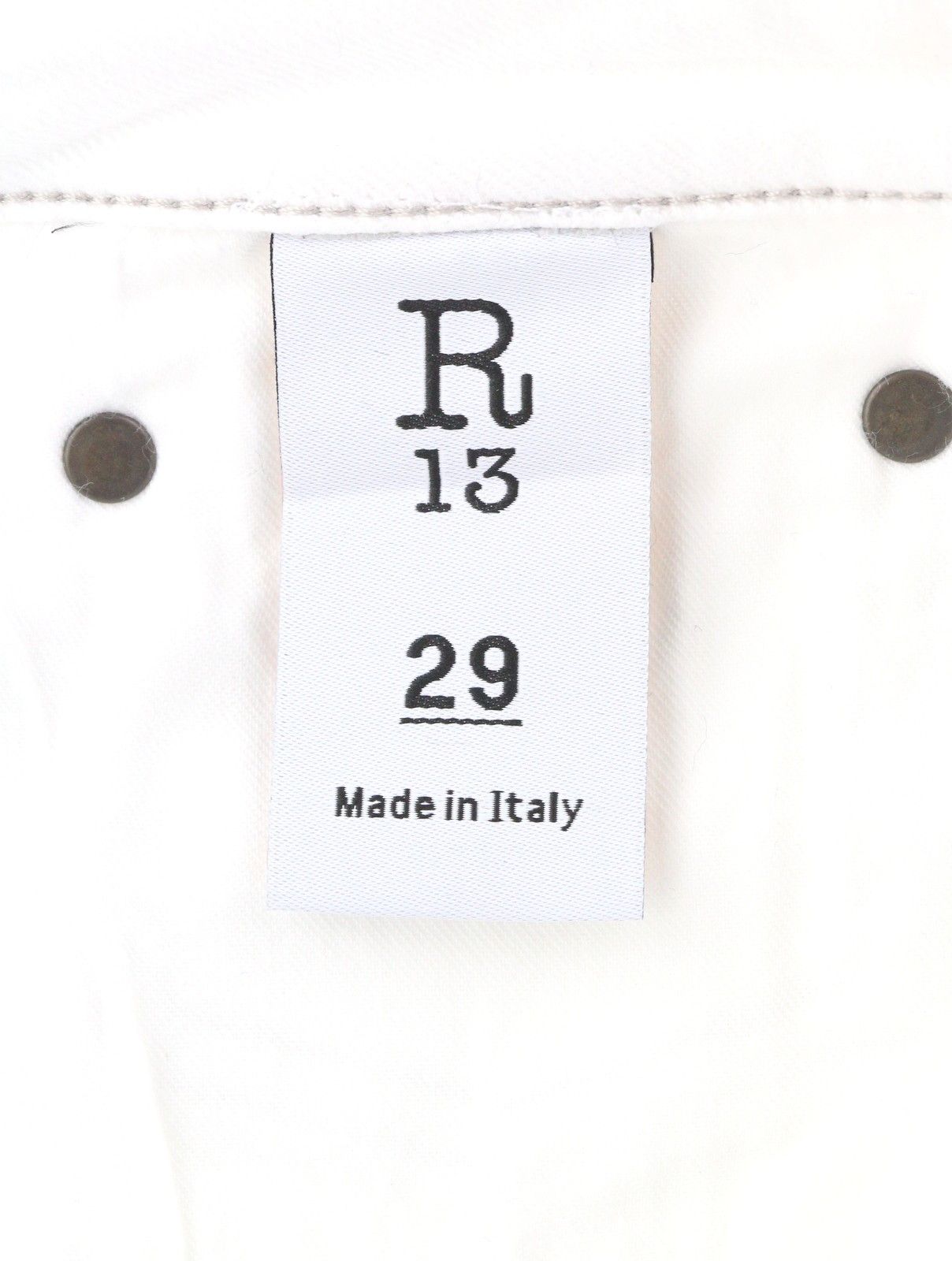R13 KICK FIT 29 Bale White Slim Flared Ankle Cropped 85817 Size 29" - 10 Thumbnail