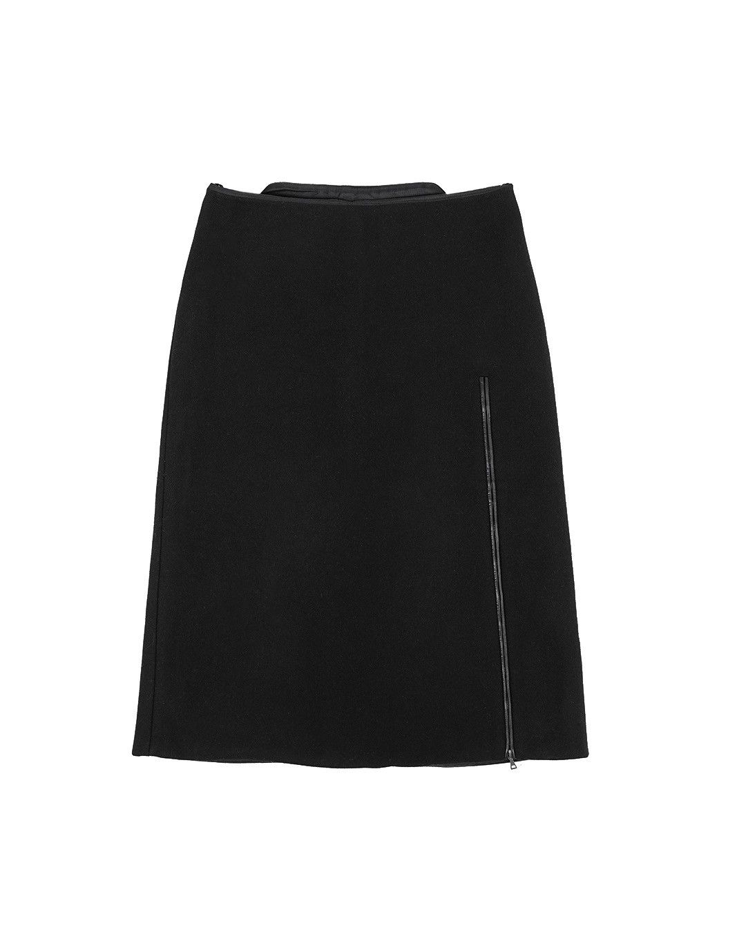 Prada Prada F/W1999 Black Midi Wool Skirt Size 27" / US 4 / IT 40 - 3 Thumbnail