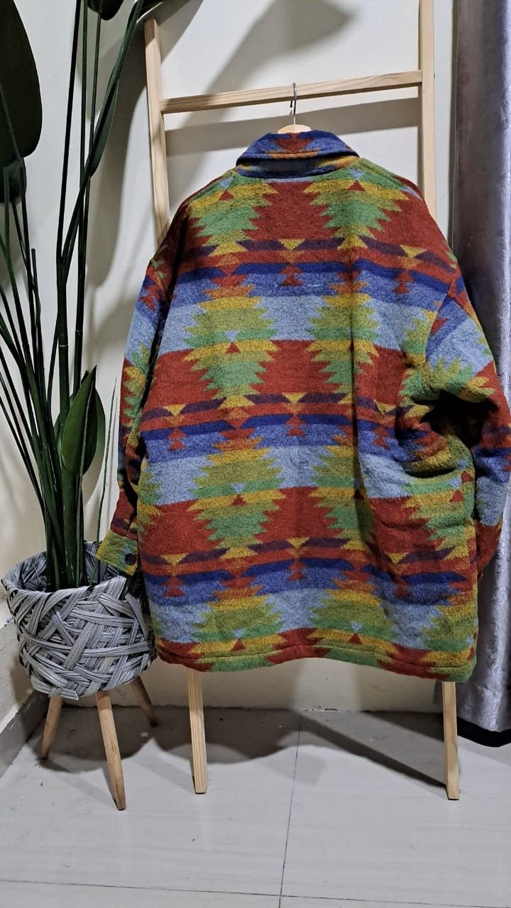 Vintage RARE ! Vintage 90s Navajo wool Jacket Size US XXL / EU 58 / 5 - 11 Thumbnail