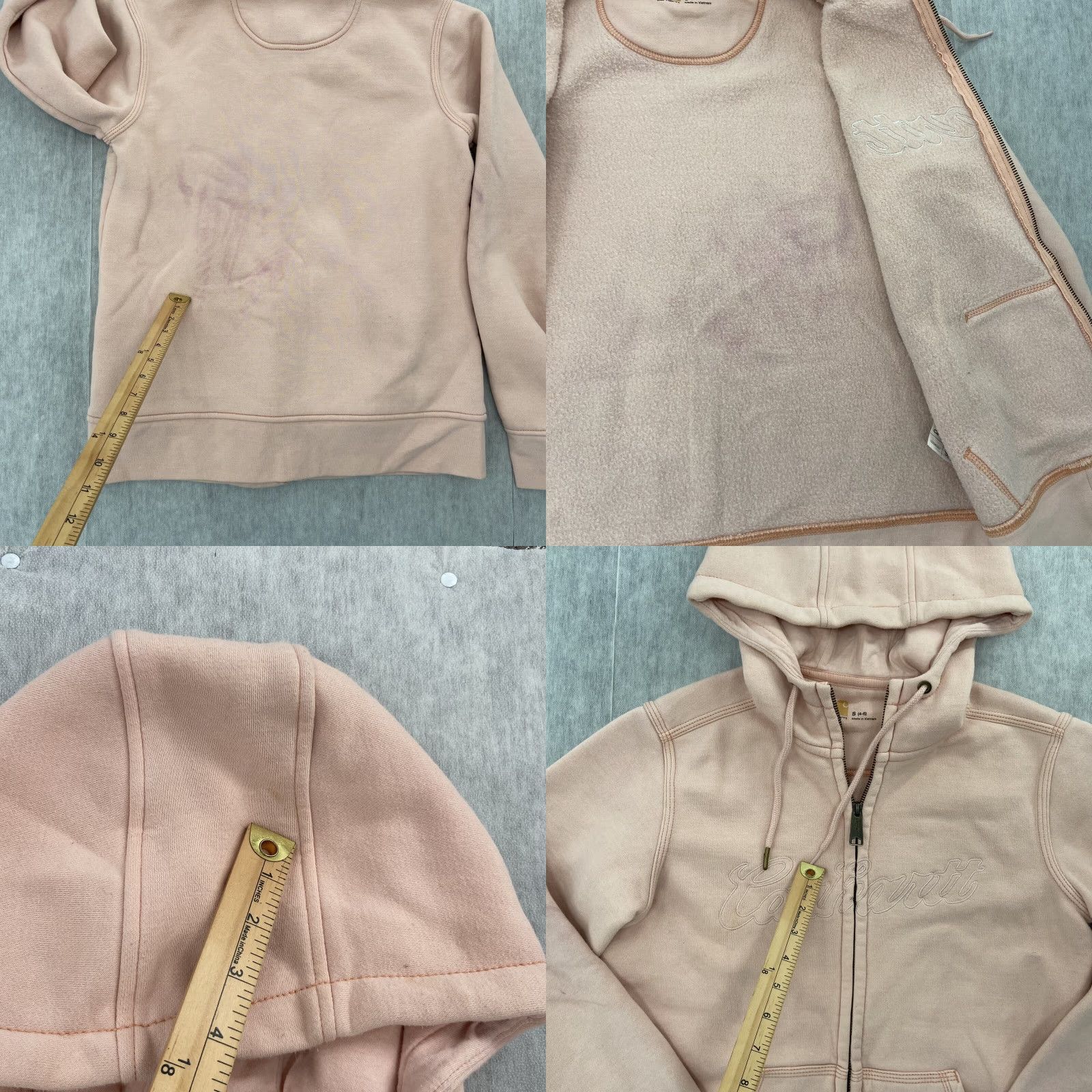 Carhartt CARHARTT Hoodie Womens Small Pink Full Zip Sweatshirt Logo Activewear 4-6 Size S / US 4 / IT 40 - 8 Thumbnail