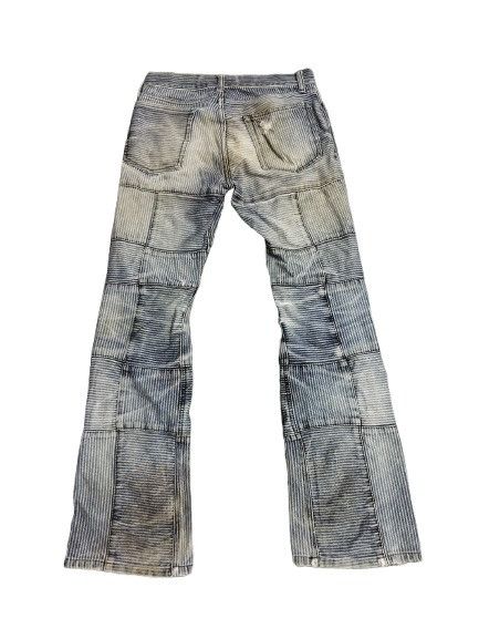If Six Was Nine × Japanese Brand Flare Rupert The Difference Patchworked Hickory Pants Size US 28 / EU 44 - 2 Thumbnail