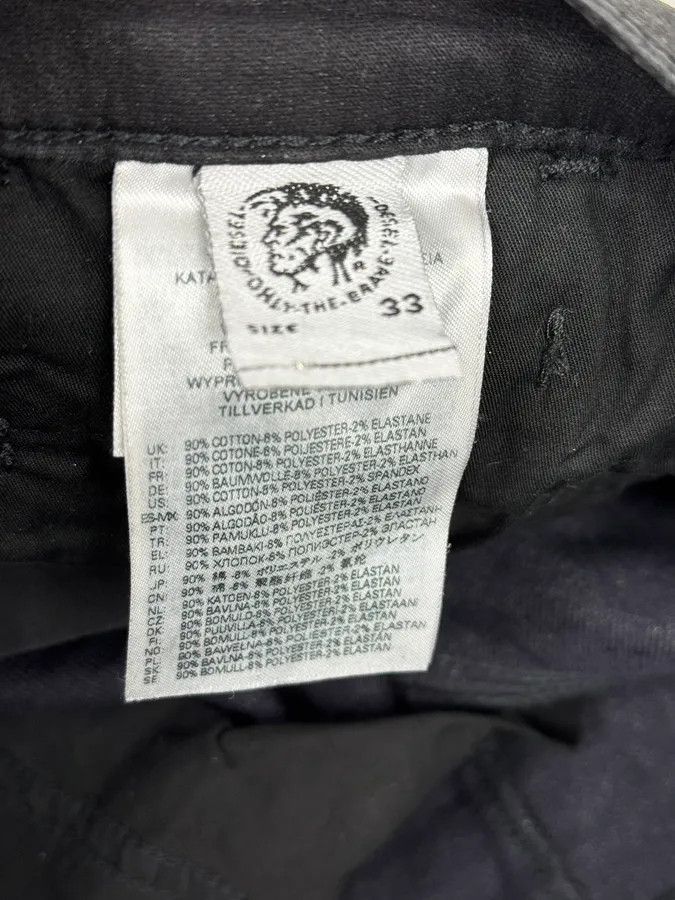 Diesel 2000s Diesel Slim Black Waxed Denim Jeans Size US 30 / EU 46 - 12 Thumbnail