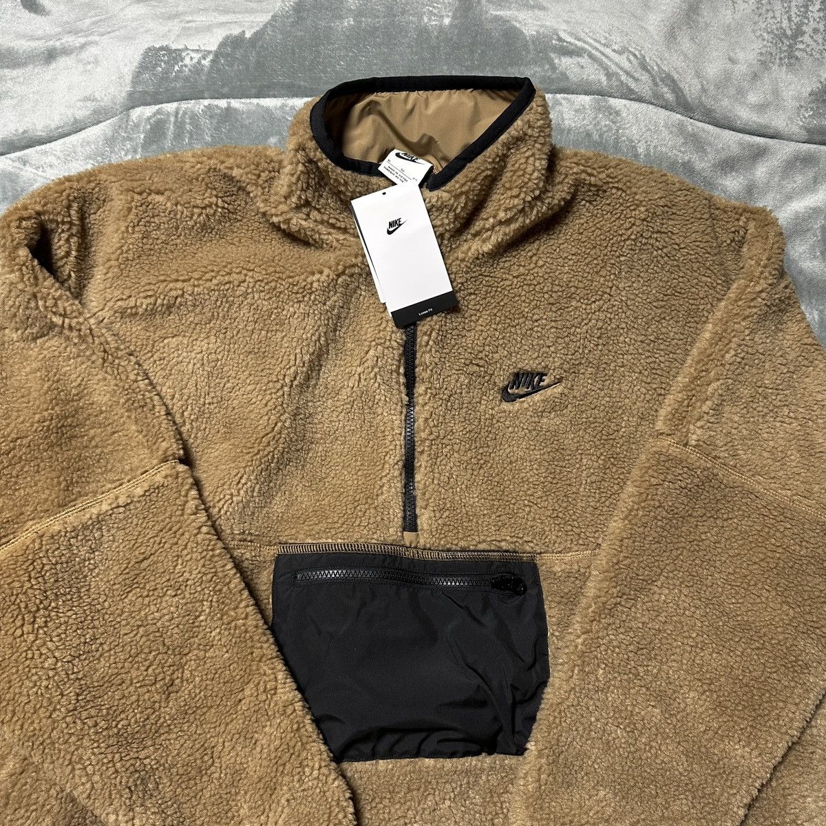 NEW Sz XL Nike Mens Fleece Winterized Anorak Dark Driftwood