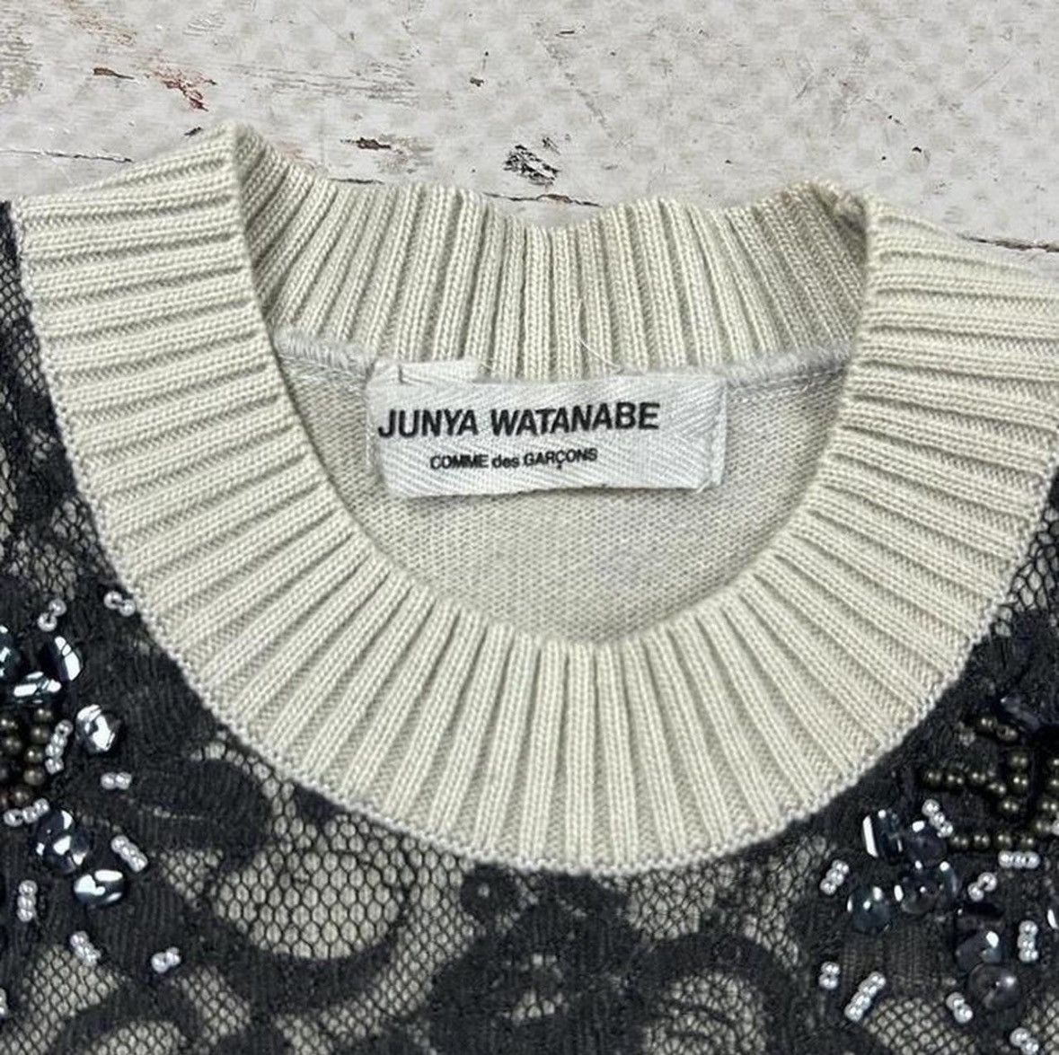 Junya Watanabe Junya watanabe lace overlay sweater Size S / US 4 / IT 40 - 1 Thumbnail