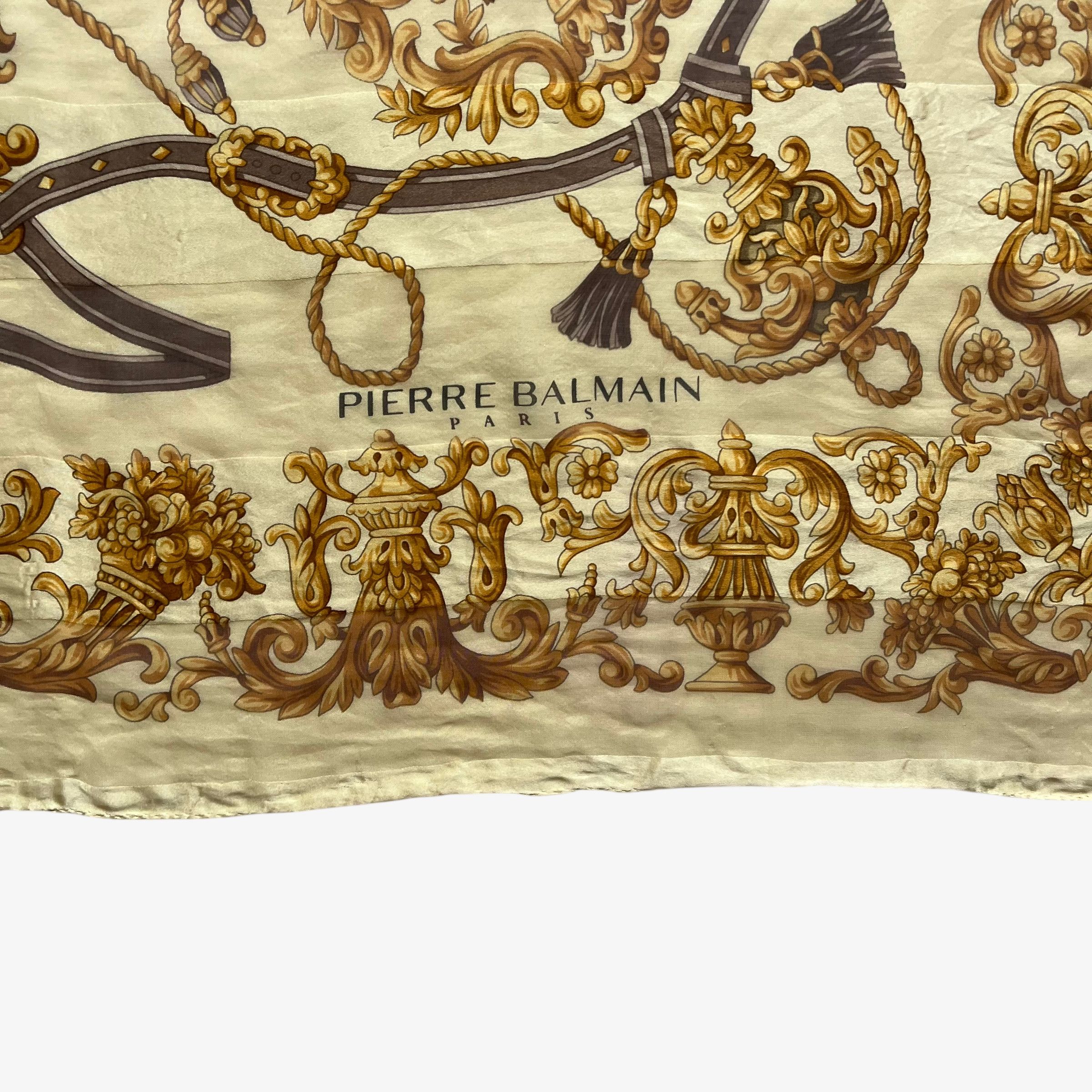 Balmain Vintage 90s Pierre Balmain Baroque Equestrian Silk Scarf Size ONE SIZE - 2 Thumbnail
