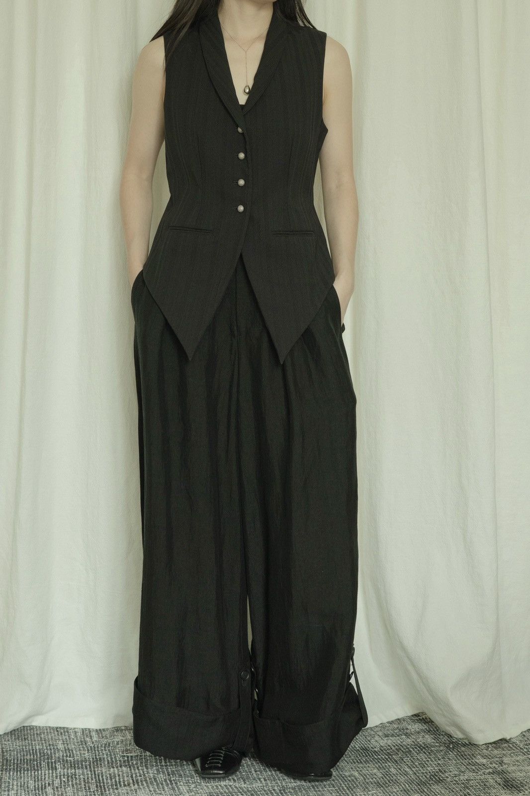 Romeo Gigli Romeo Gigli AW1996 Striped Tail Vest with Silver Buttons Size S / US 4 / IT 40 - 9 Thumbnail