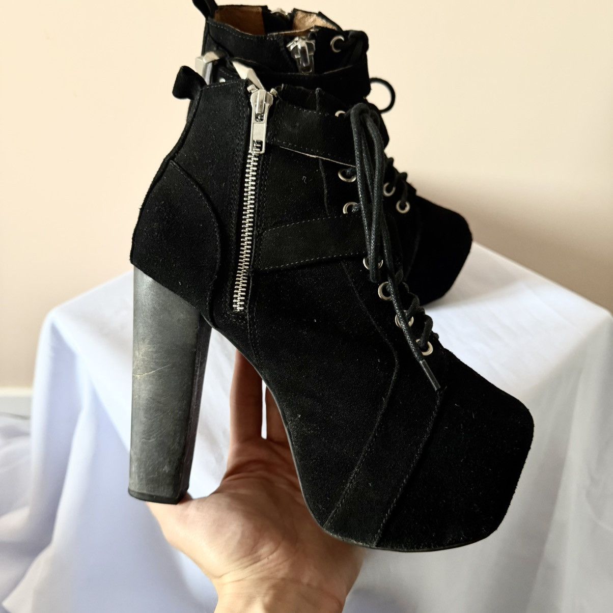 Jeffrey Campbell Punk Jeffrey Campbell Straps High Heels Boots Office Style Size US 6 / IT 36 - 7 Thumbnail