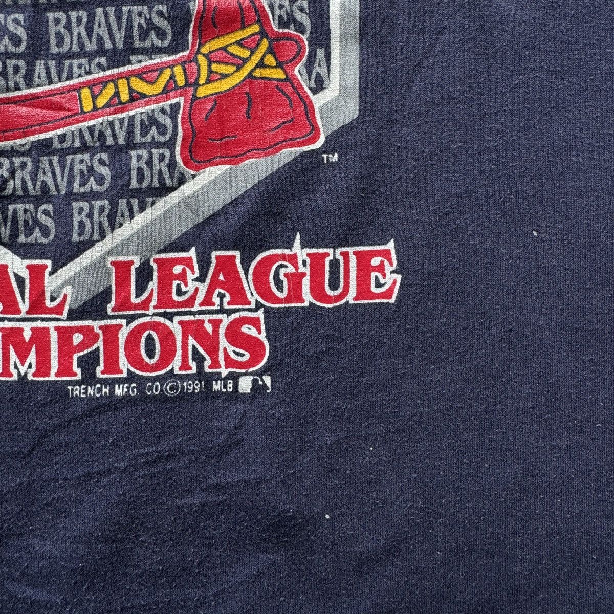 MLB 1991 Atlanta Braves World Series National League Champions Size US XL / EU 56 / 4 - 3 Thumbnail