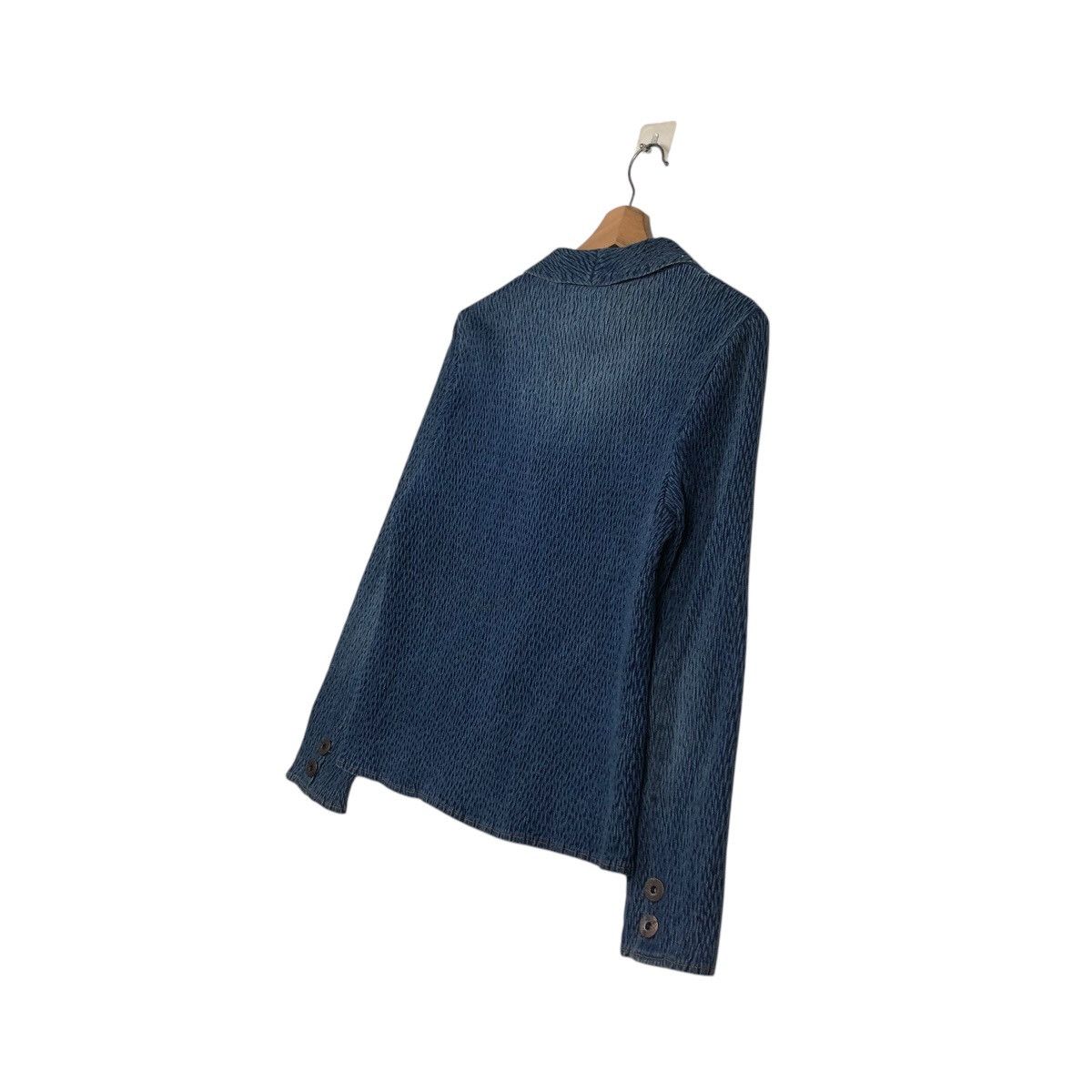 Japanese Brand 📌Pleated Cropped Biker Jacket Marie Usa Blue Indigo Size US M / EU 48-50 / 2 - 11 Thumbnail