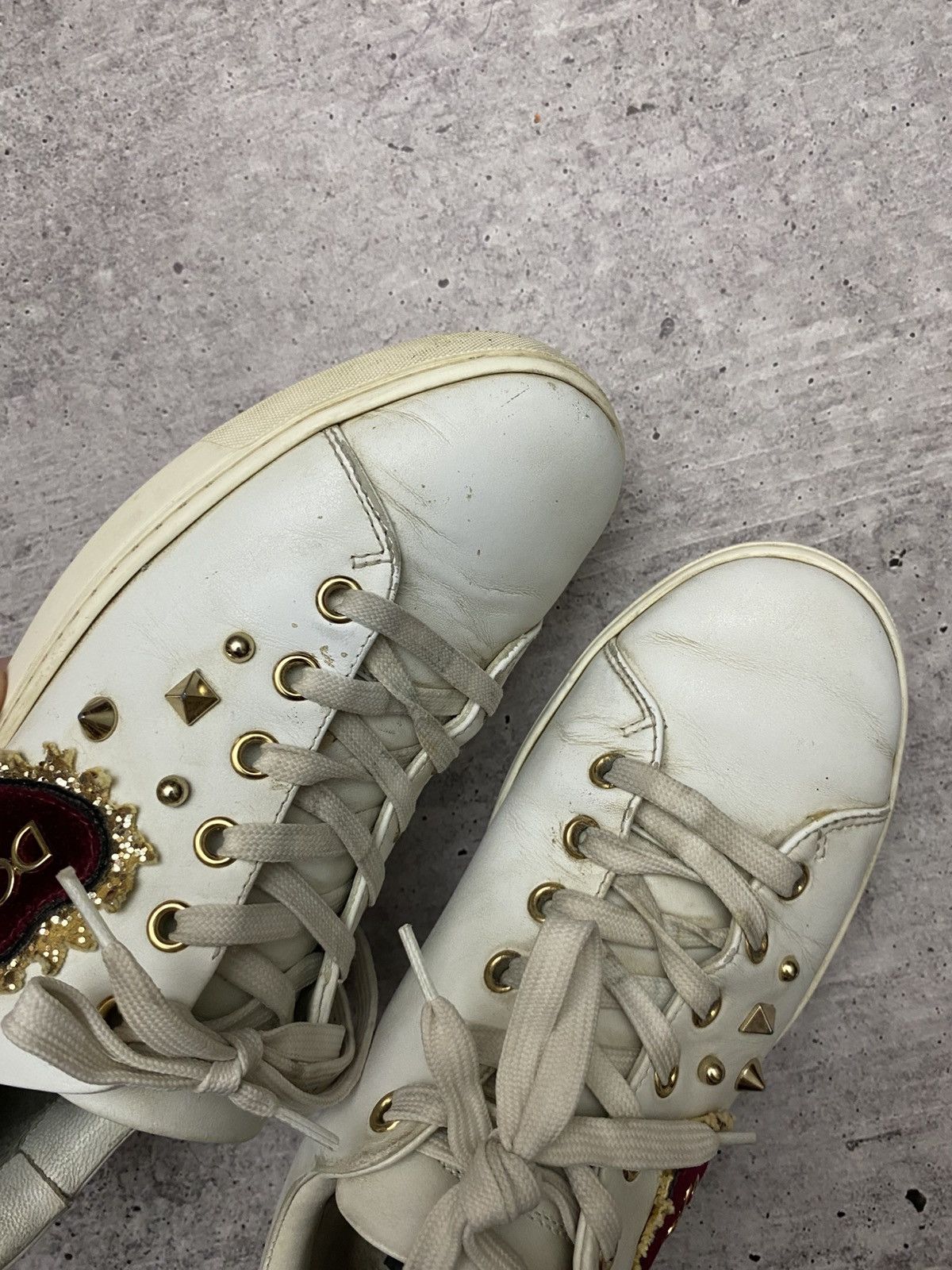 Dolce & Gabbana 🔥Dolce & Gabbana hear leather sneakers Size US 8 / IT 38 - 12 Thumbnail